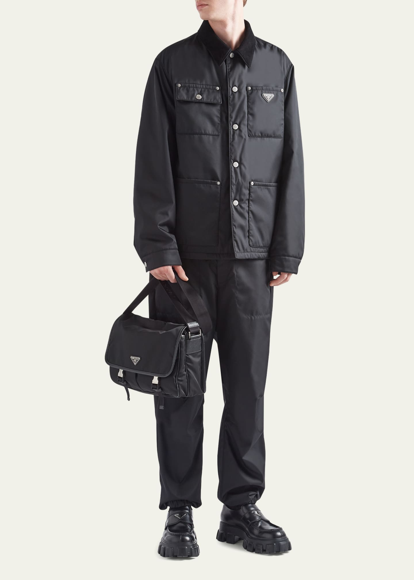 Prada Men's Nylon and Leather Crossbody Bag Image 5 of 5