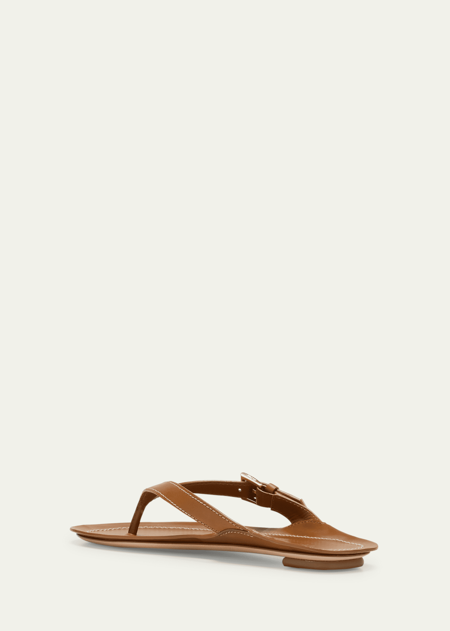 Calfskin Buckle Flat Thong Sandals
