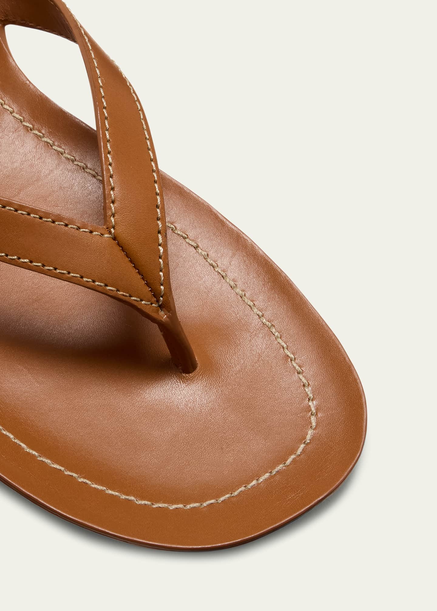 Calfskin Buckle Flat Thong Sandals