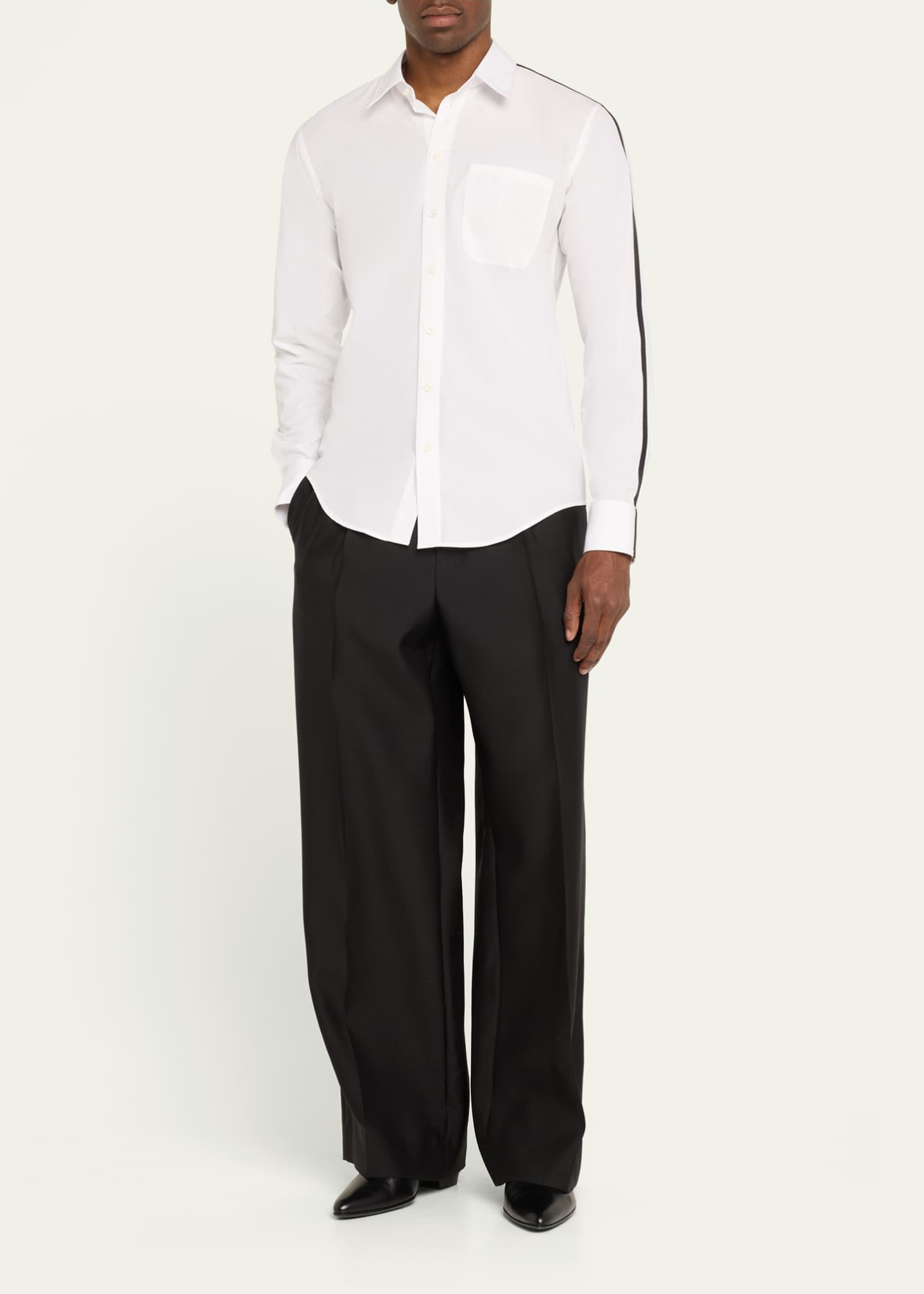 Peter Do Men's Contrast Stripe Button-Down Office Shirt Image 2 of 5