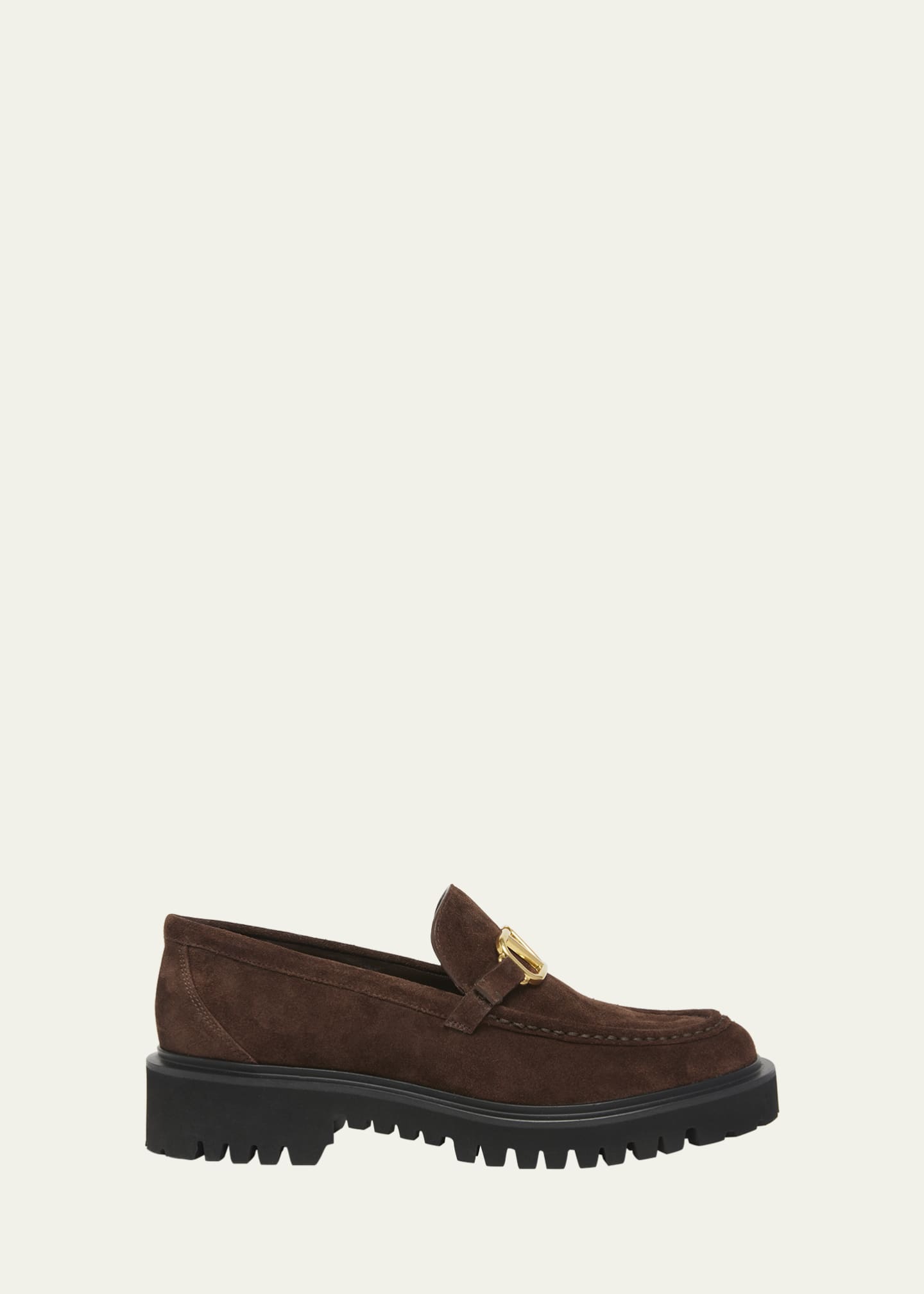 Valentino Garavani VLogo Suede Medallion Loafers Bergdorf Goodman