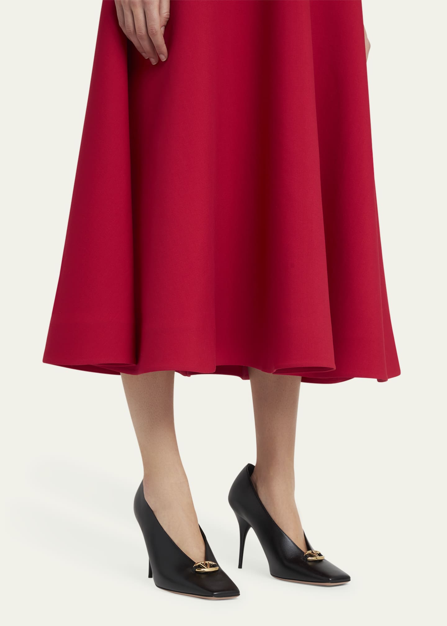 Valentino Garavani VLogo Studio Leather Medallion Pumps