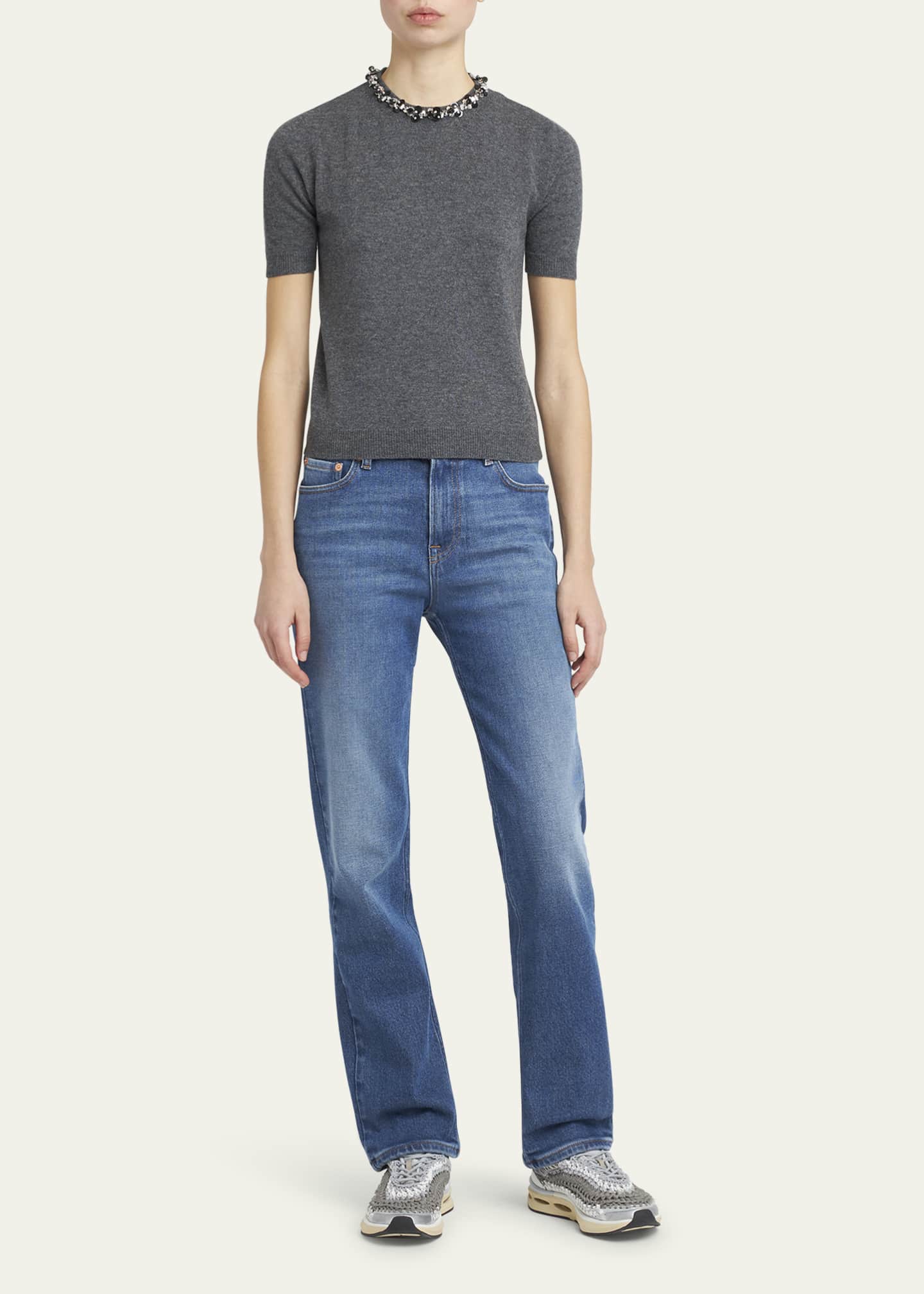 Valentino Garavani VLogo Easy Knot Knit Runner Sneakers Image 3 of 5