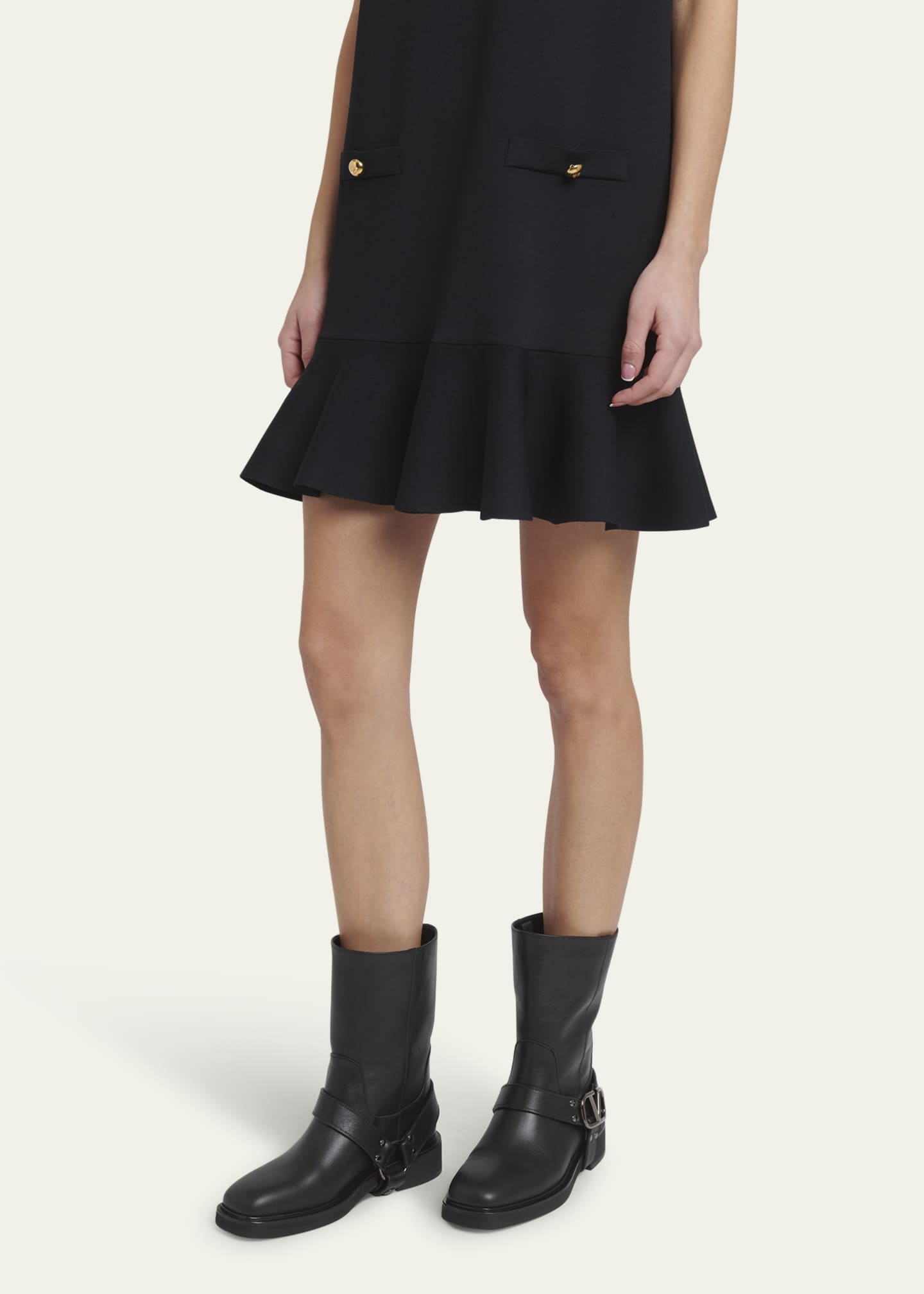 Valentino Garavani VLogo Leather Harness Biker Boots Image 2 of 5
