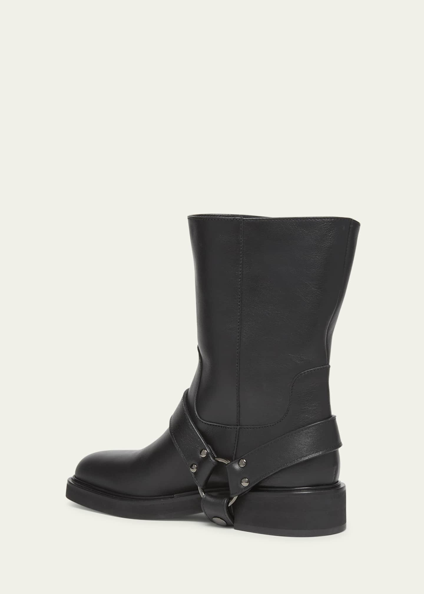 Valentino Garavani VLogo Leather Harness Biker Boots Image 4 of 5