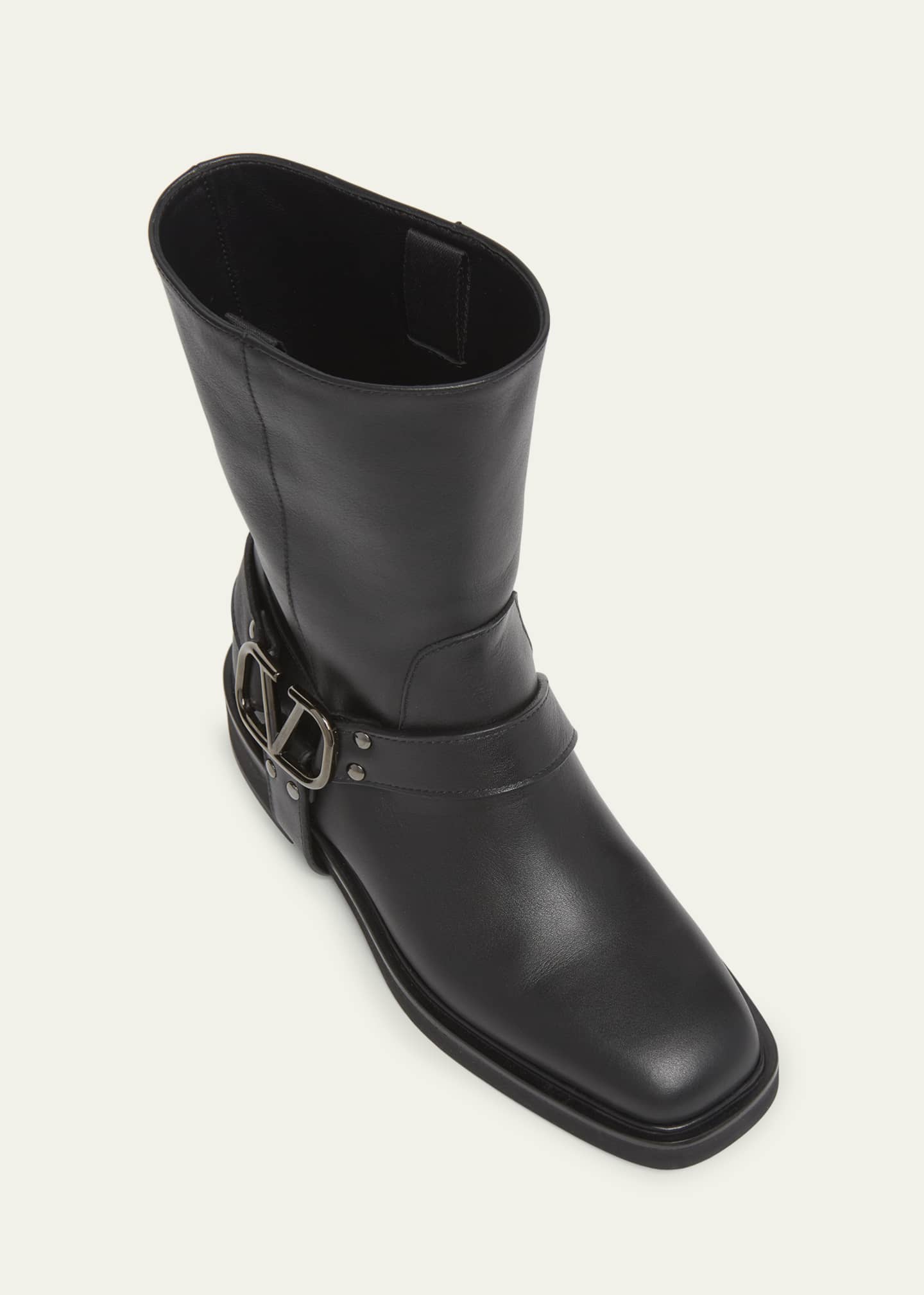 Valentino Garavani VLogo Leather Harness Biker Boots Image 5 of 5