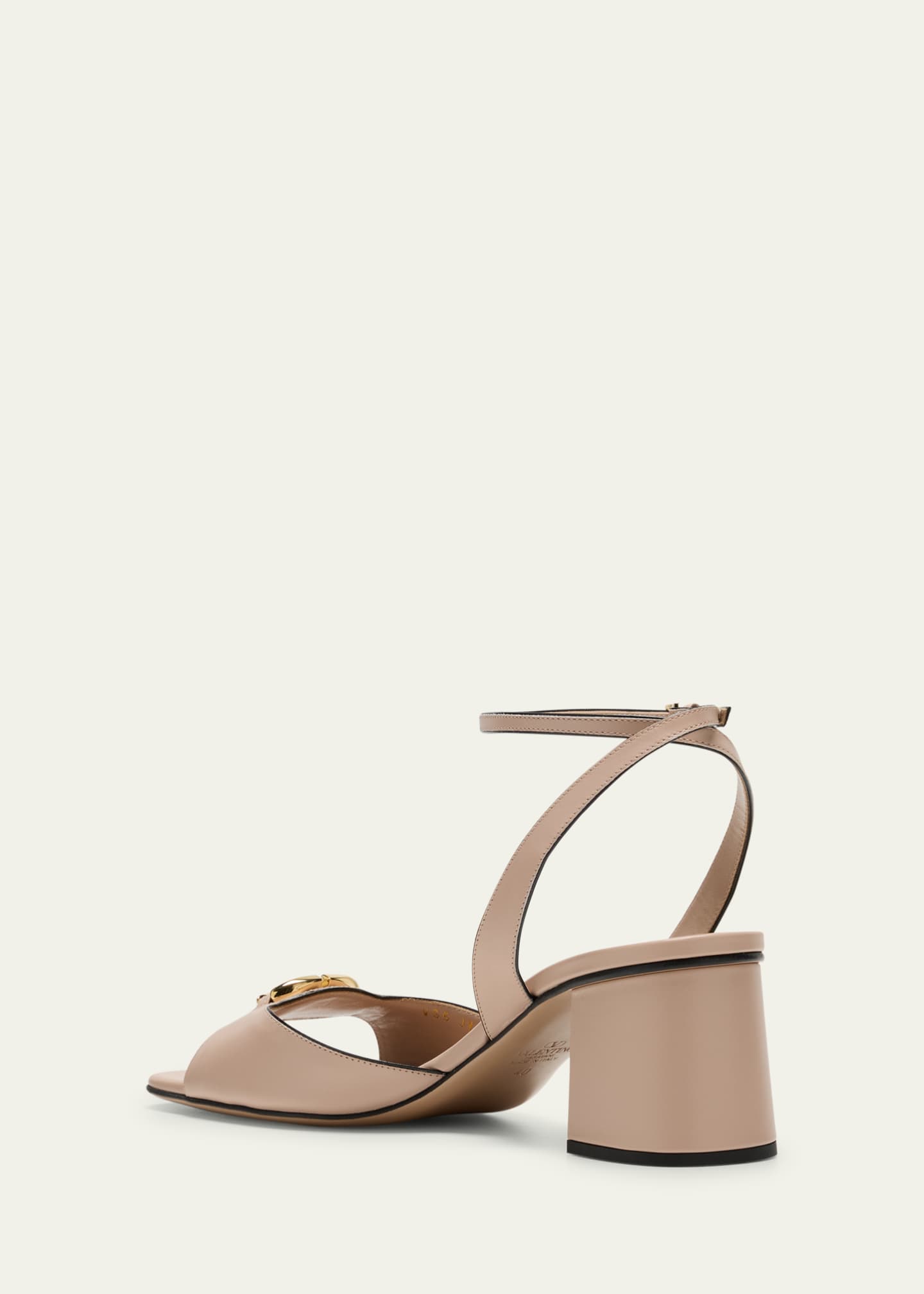 Valentino Garavani VLogo Medallion Bicolor Ankle-Strap Sandals Image 4 of 5