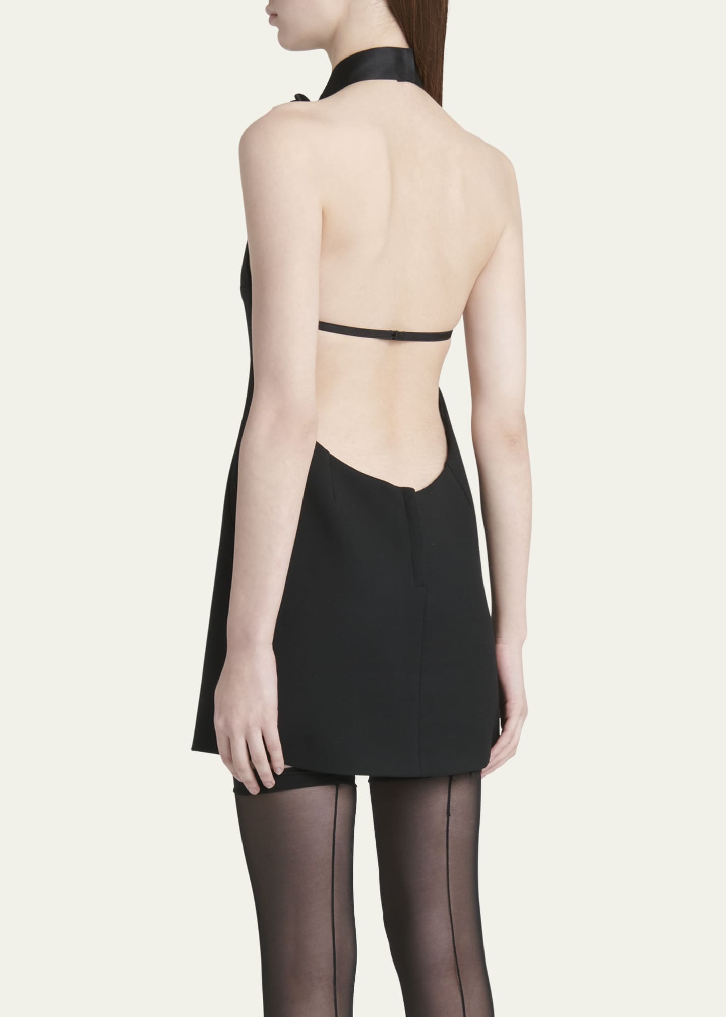 Dolce&Gabbana Lana Halter Mini Dress with Floral and Bow Detail ...