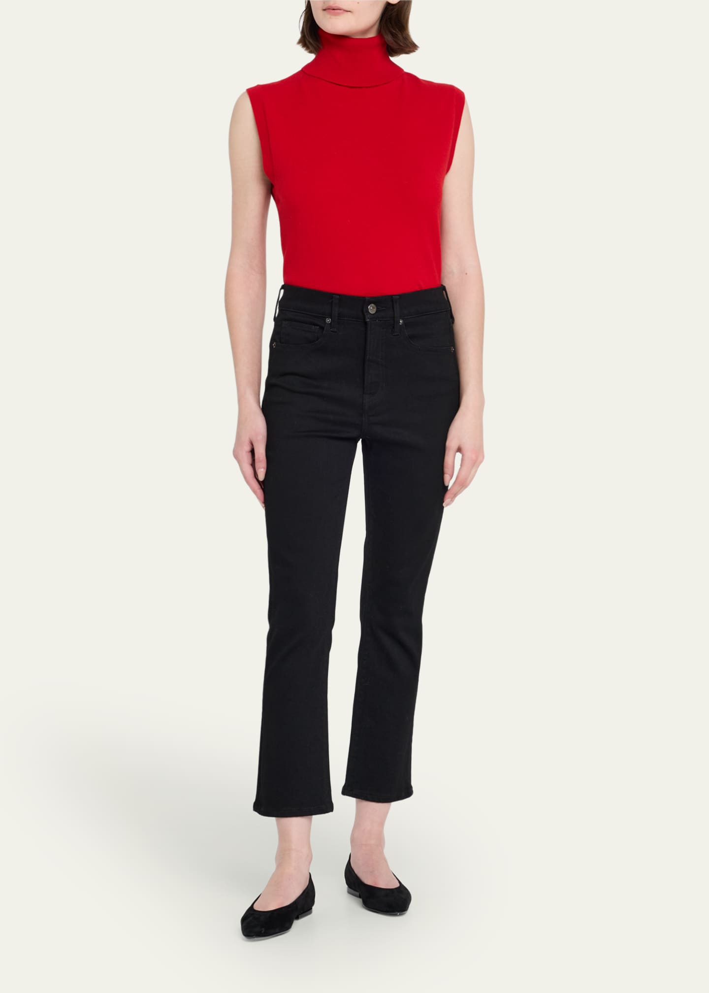 Veronica Beard Carly Kick-Flare Crop Jeans Image 2 of 5