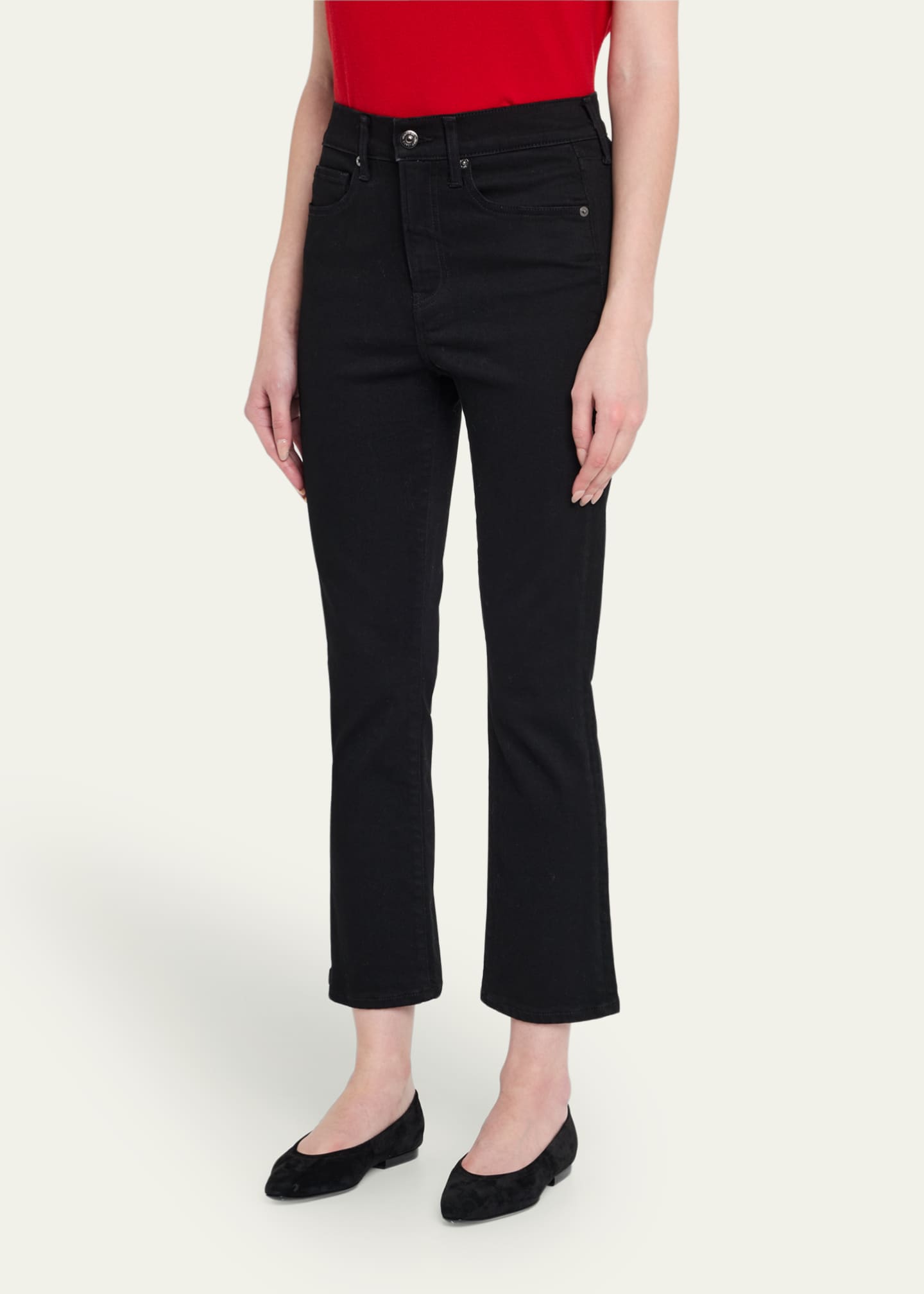Veronica Beard Carly Kick-Flare Crop Jeans Image 4 of 5