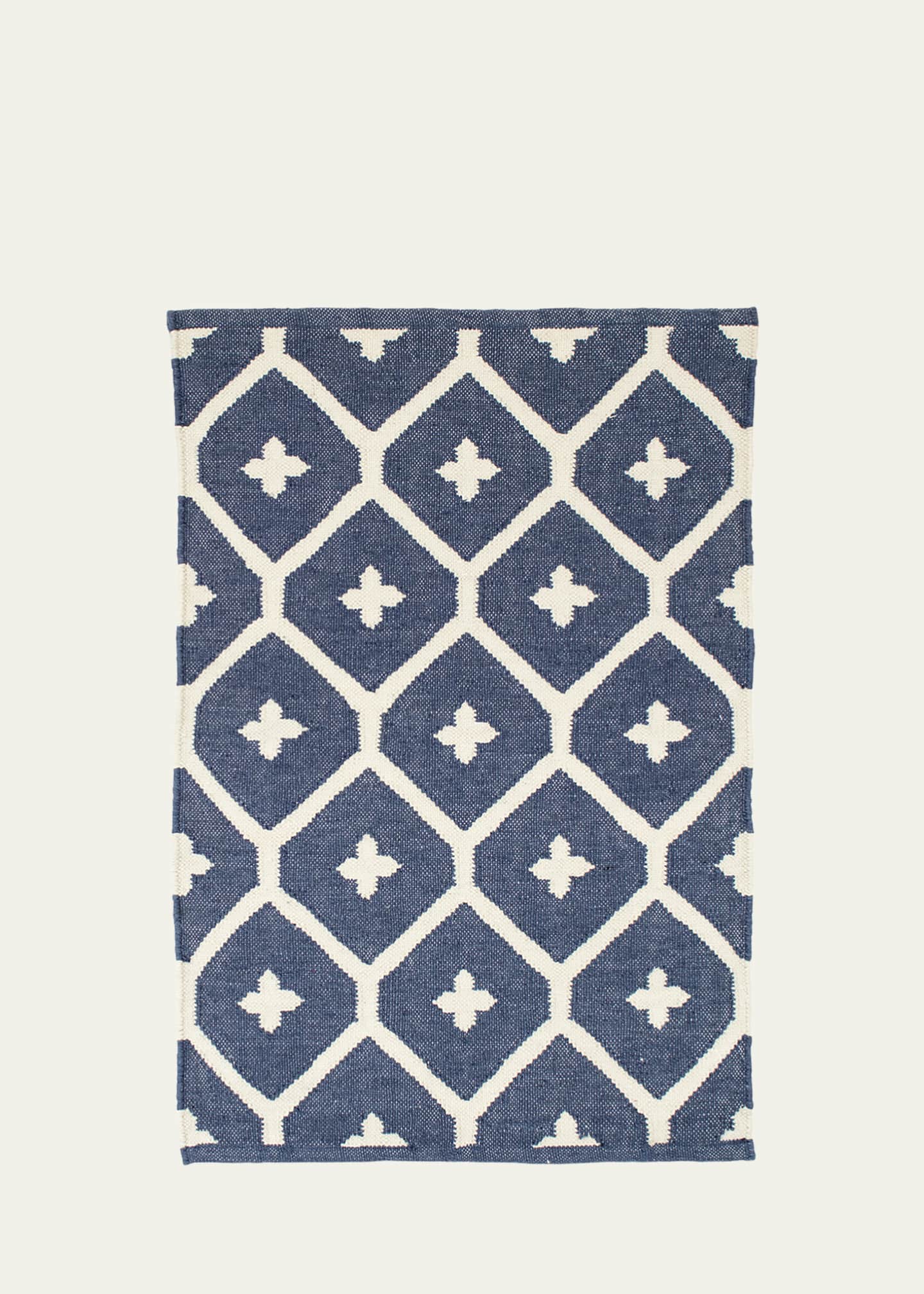 Annie Selke Elizabeth Navy Handwoven Indoor/Outdoor Rug, 4' x 6' Image 1 of 5