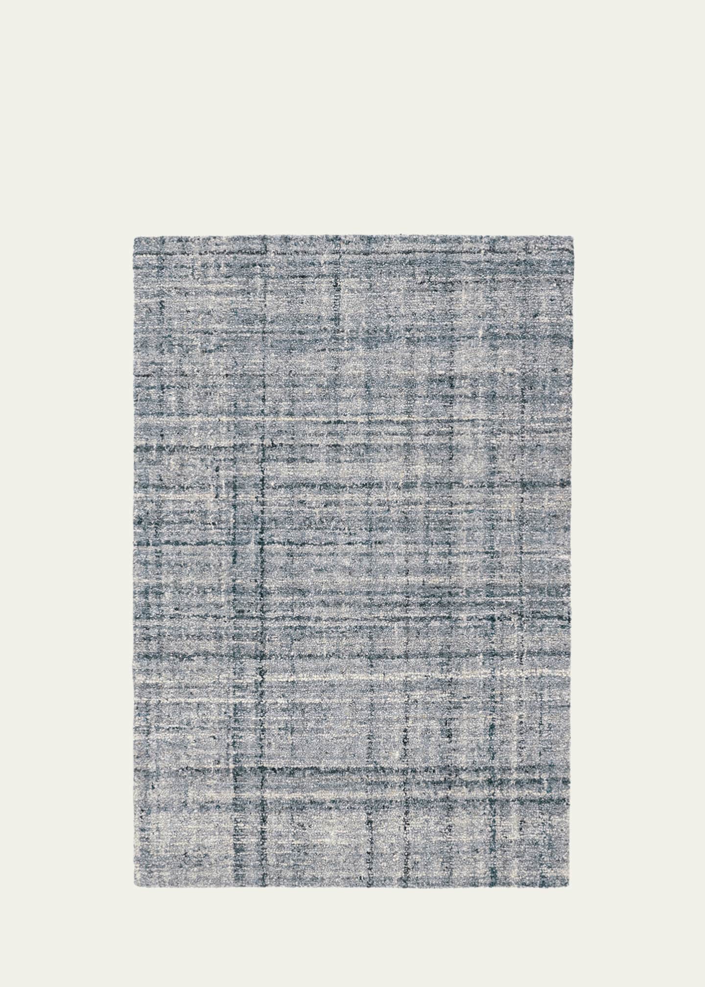 Annie Selke Harris Blue/Ivory Micro-Hooked Rug, 3' x 5' Image 1 of 5