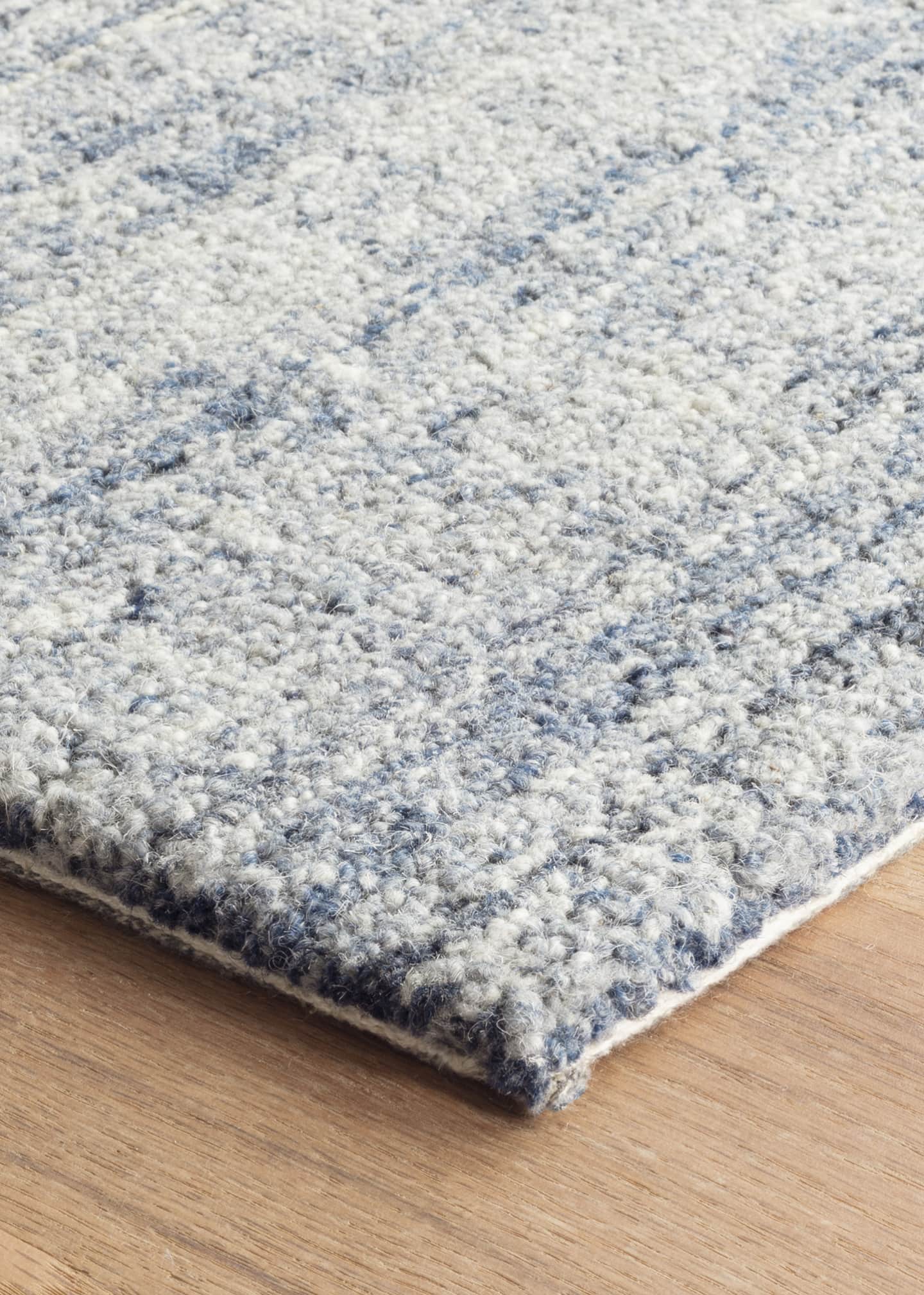 Annie Selke Harris Blue/Ivory Micro-Hooked Rug, 3' x 5' Image 5 of 5