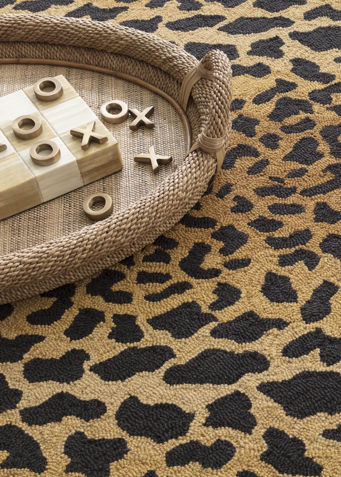 Annie Selke Leopard Micro-Hooked Rug, 5' x 8' Image 2 of 5