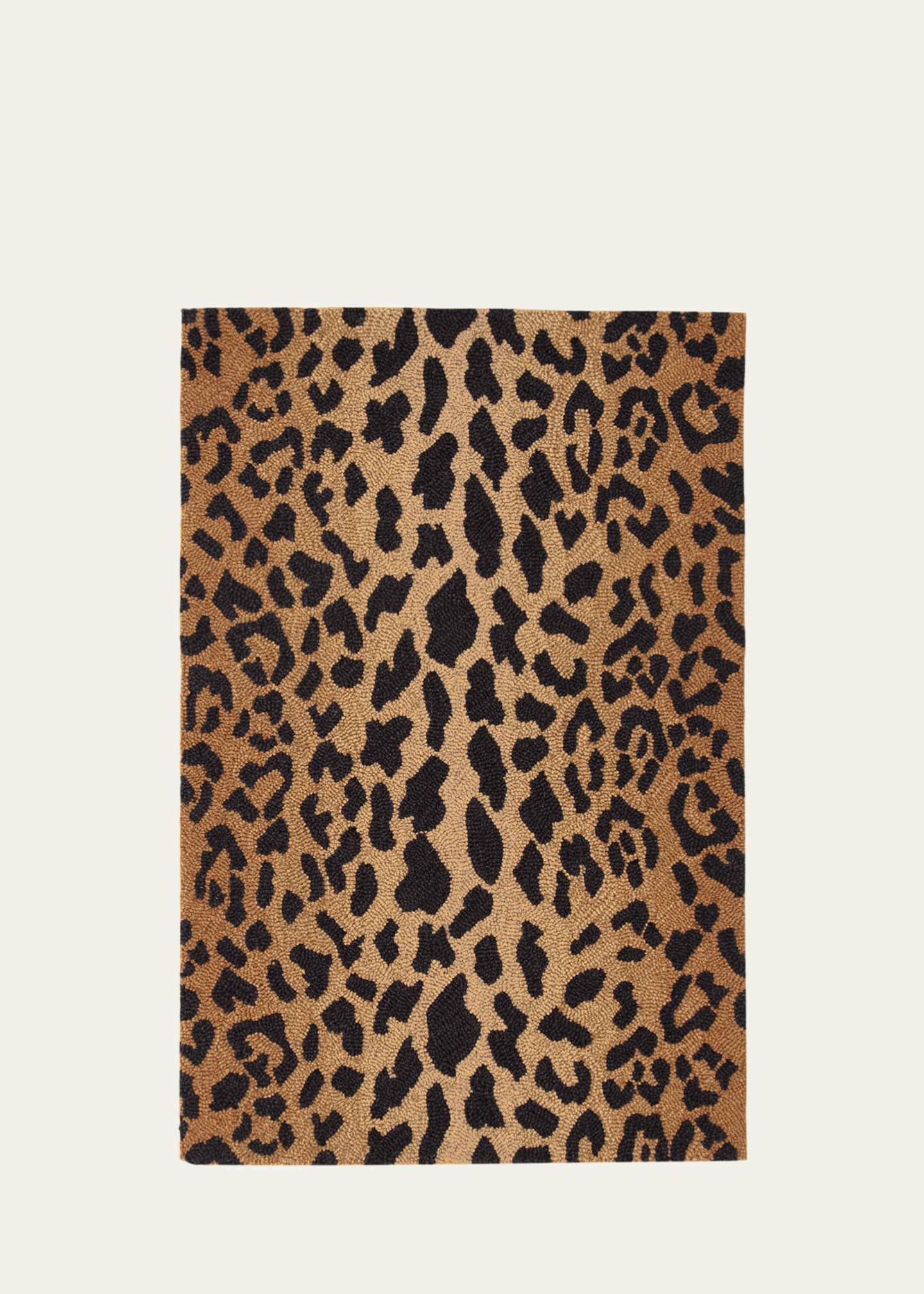 Annie Selke Leopard Micro-Hooked Rug, 5' x 8' Image 1 of 5