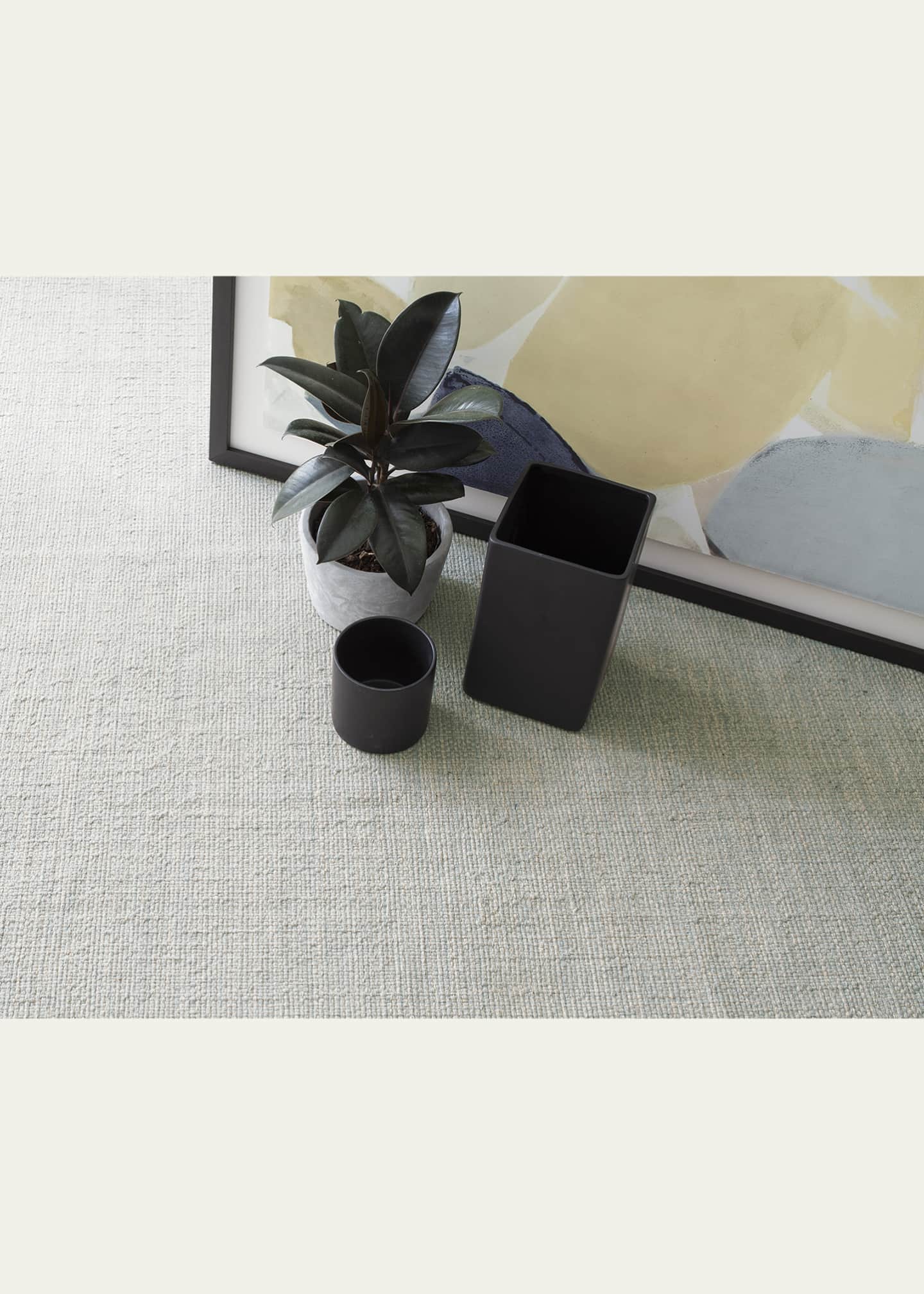 Annie Selke Marled Light Blue Handwoven Cotton Rug, 10' x 14' Image 3 of 3