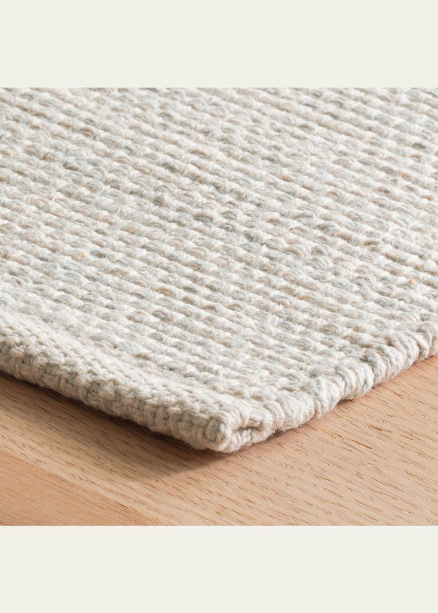 Annie Selke Marled Light Blue Handwoven Cotton Rug, 8' x 10' Image 2 of 3