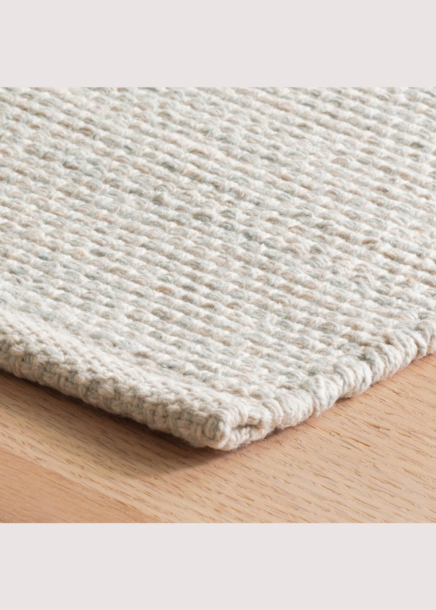 Annie Selke Marled Light Blue Handwoven Cotton Rug, 3' x 12' Image 2 of 3