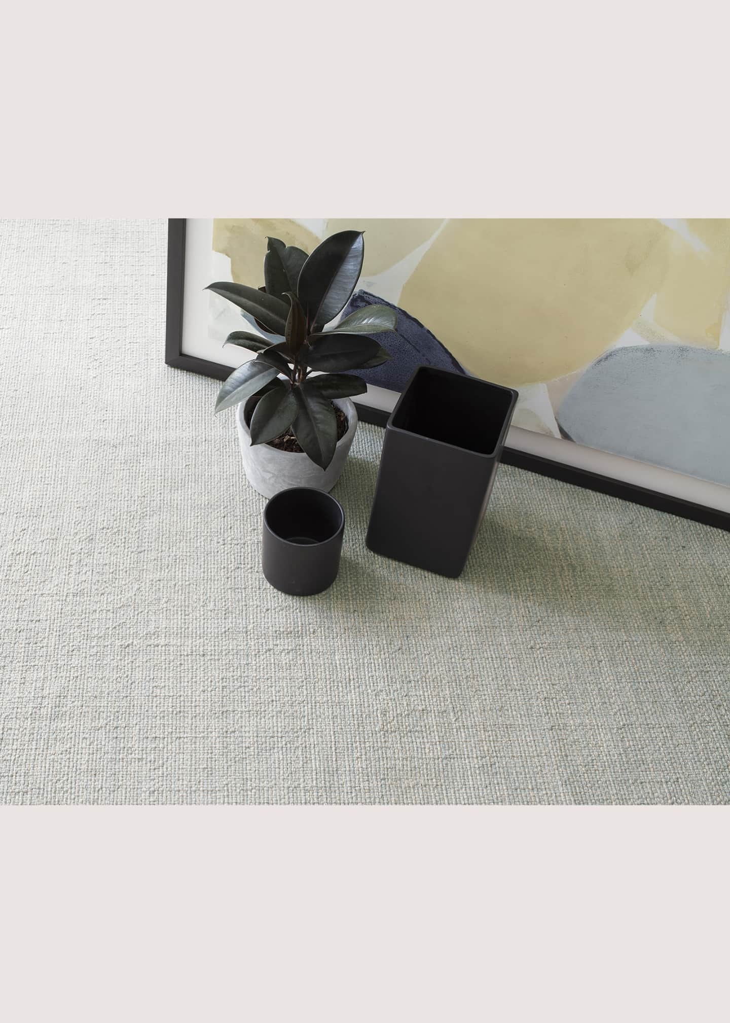 Annie Selke Marled Light Blue Handwoven Cotton Rug, 3' x 12' Image 3 of 3