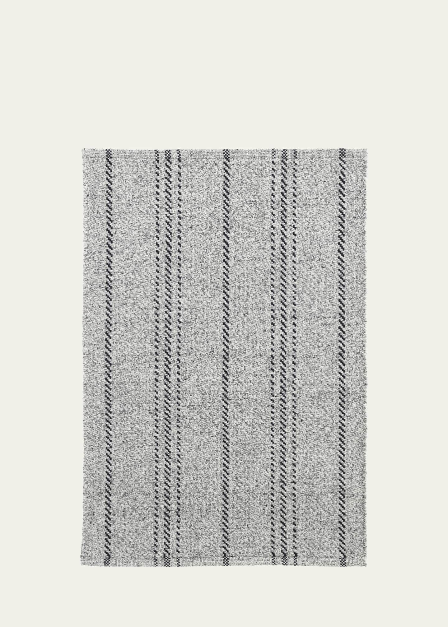 Annie Selke Melange Stripe Grey/Black Handwoven Indoor/Outdoor Rug, 5' x 8' Image 1 of 5