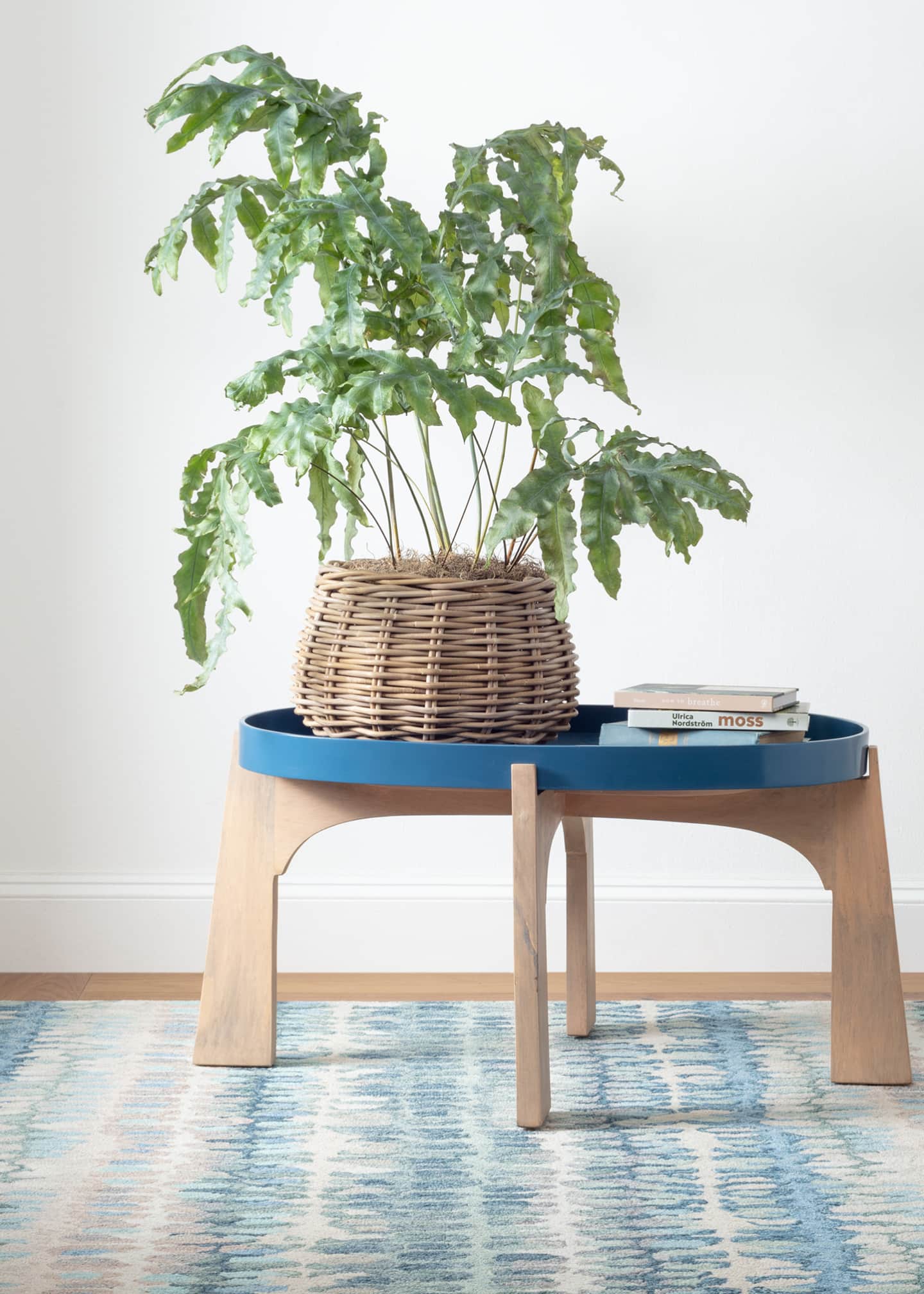 Annie Selke Paint Chip Blue Micro-Hooked Rug, 4' x 6' Image 3 of 5