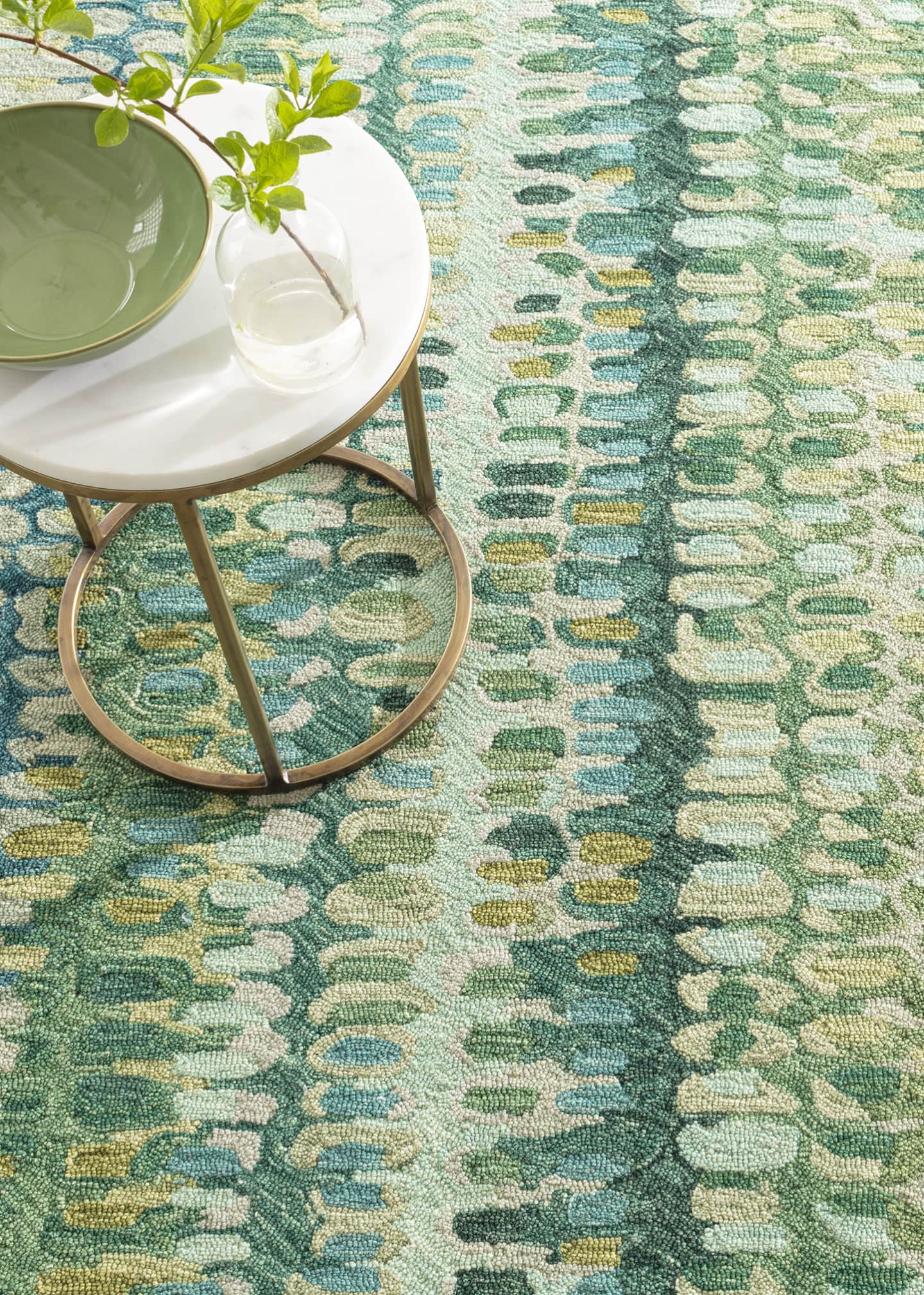 Annie Selke Paint Chip Moss Micro-Hooked Rug, 6' x 9' Image 2 of 5