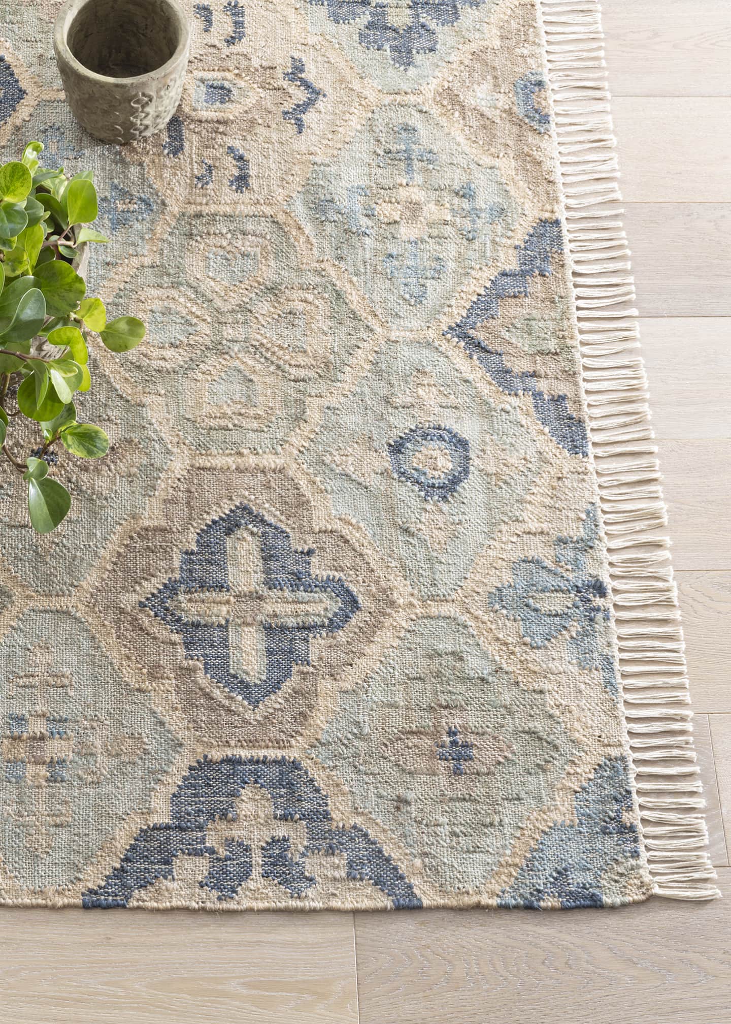 Annie Selke Pali Blue Handwoven Jute Rug, 3' x 5' Image 3 of 5