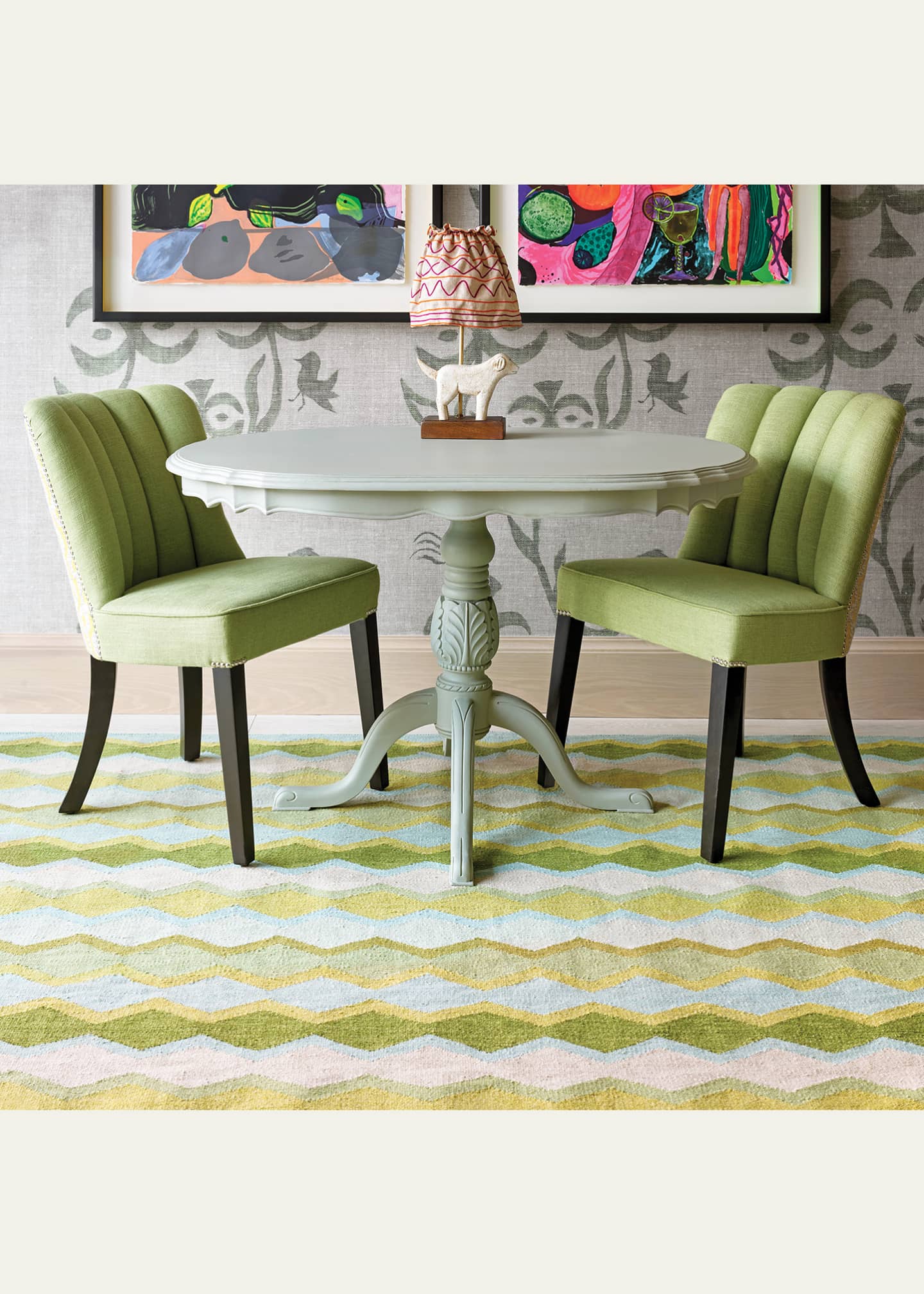 Annie Selke x Kit Kemp Safety Net Green Handwoven Indoor/Outdoor Rug, 10' x 14' Image 4 of 5