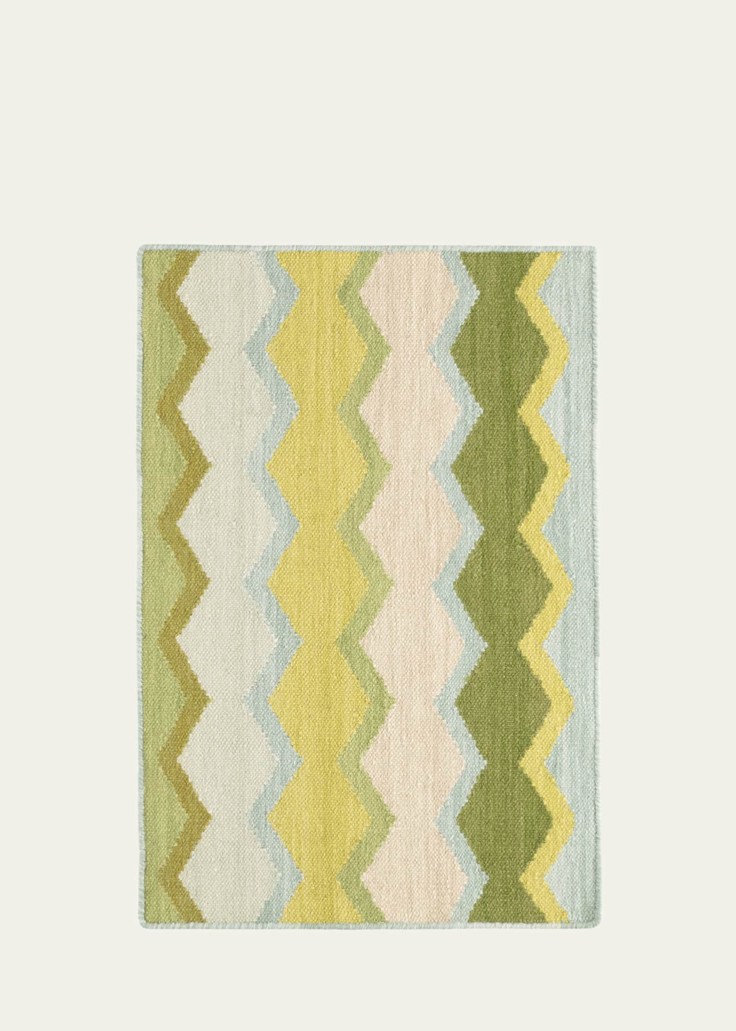 Annie Selke x Kit Kemp Safety Net Green Handwoven Rug, 3' x 5' Image 1 of 5
