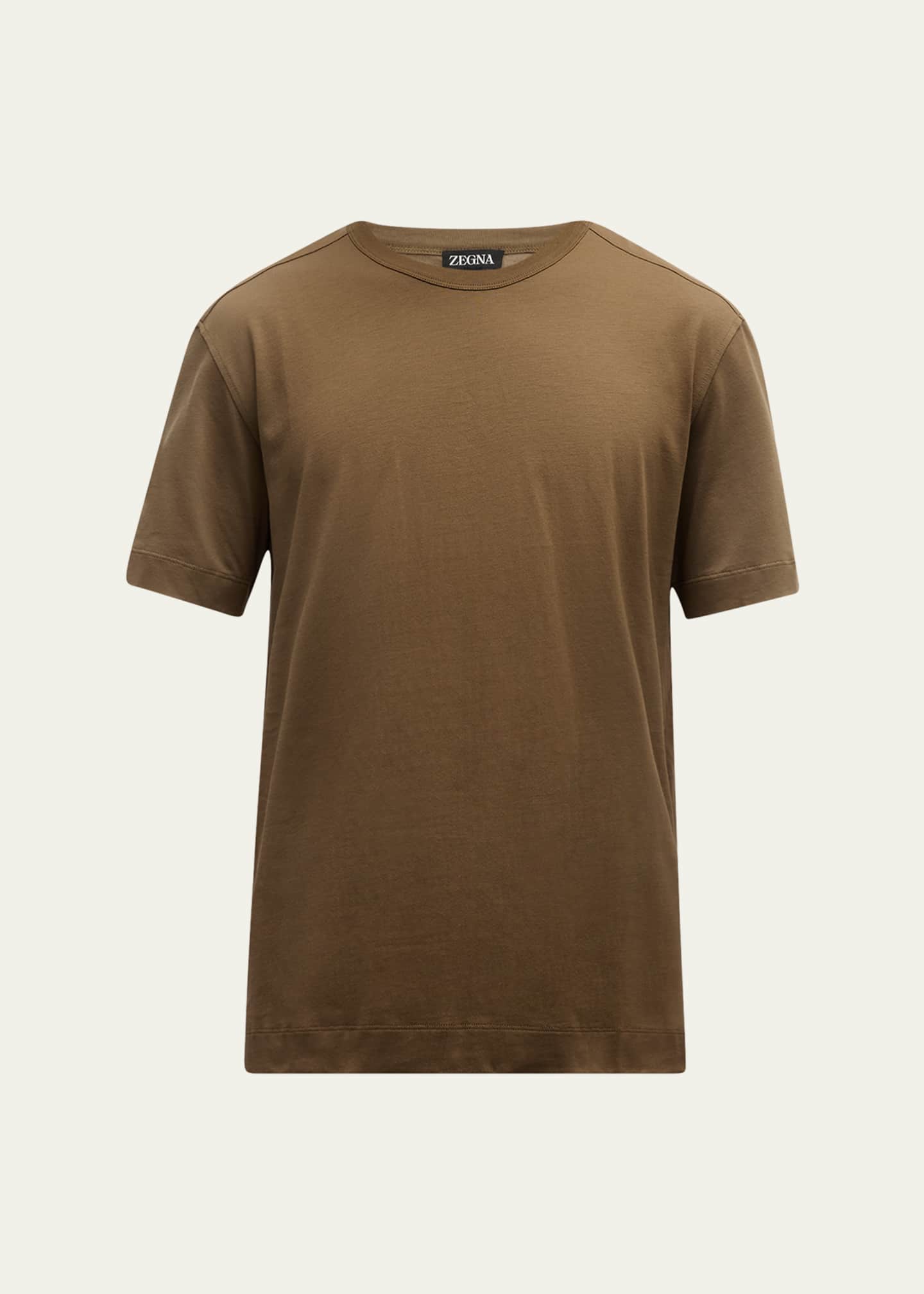 ZEGNA Men's Pure Cotton Crewneck T-Shirt Image 1 of 4
