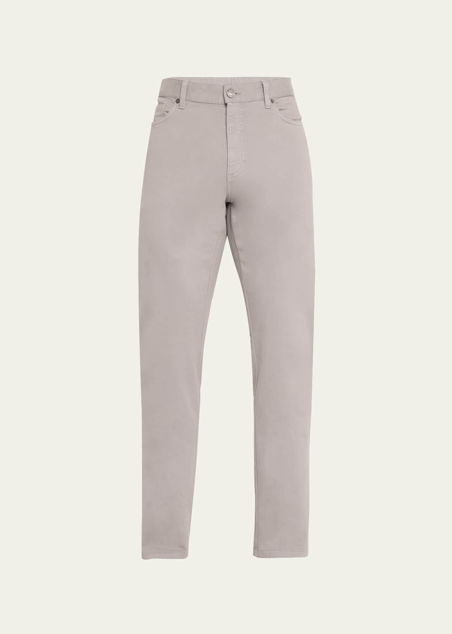 ZEGNA Men's Blue Grey Stretch Gabardine Pants Image 1 of 5