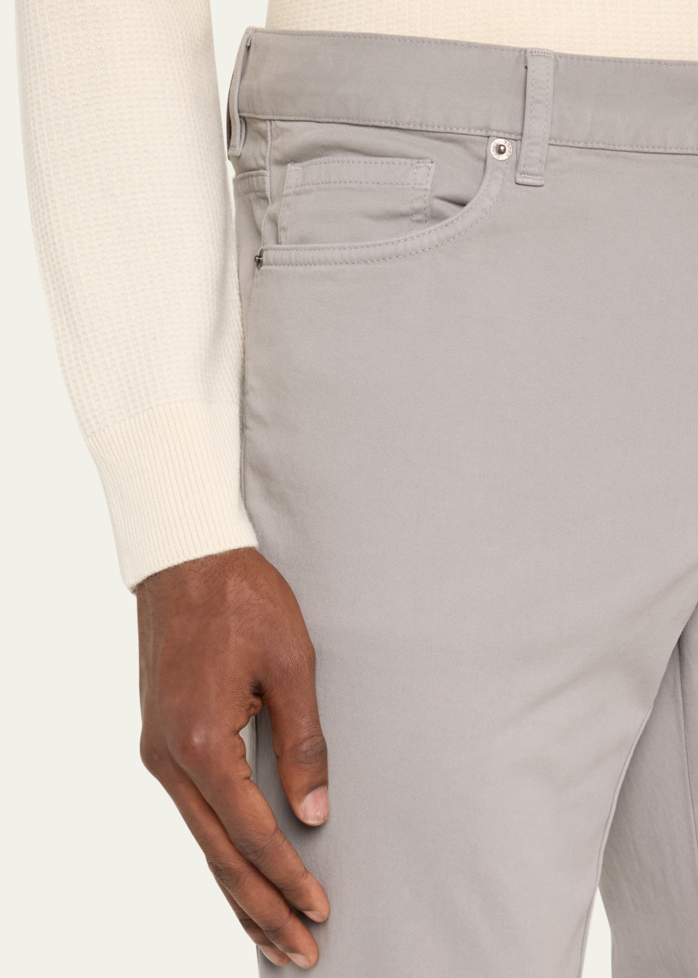 ZEGNA Men's Blue Grey Stretch Gabardine Pants Image 5 of 5