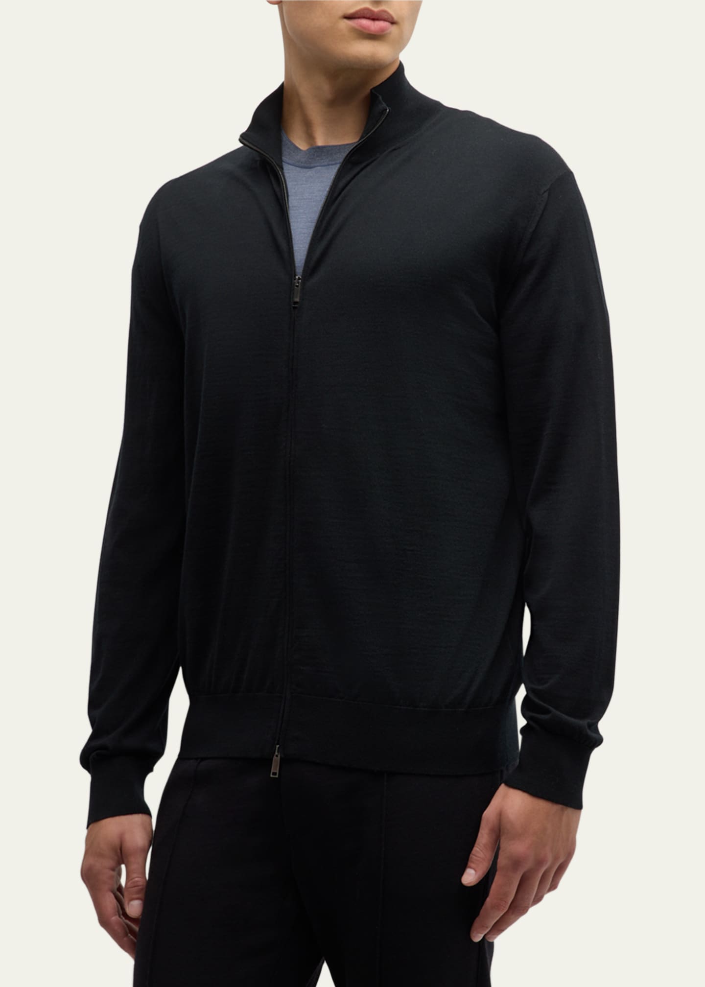 ZEGNA Men's High-Performance Wool Full-Zip Sweater Image 4 of 5