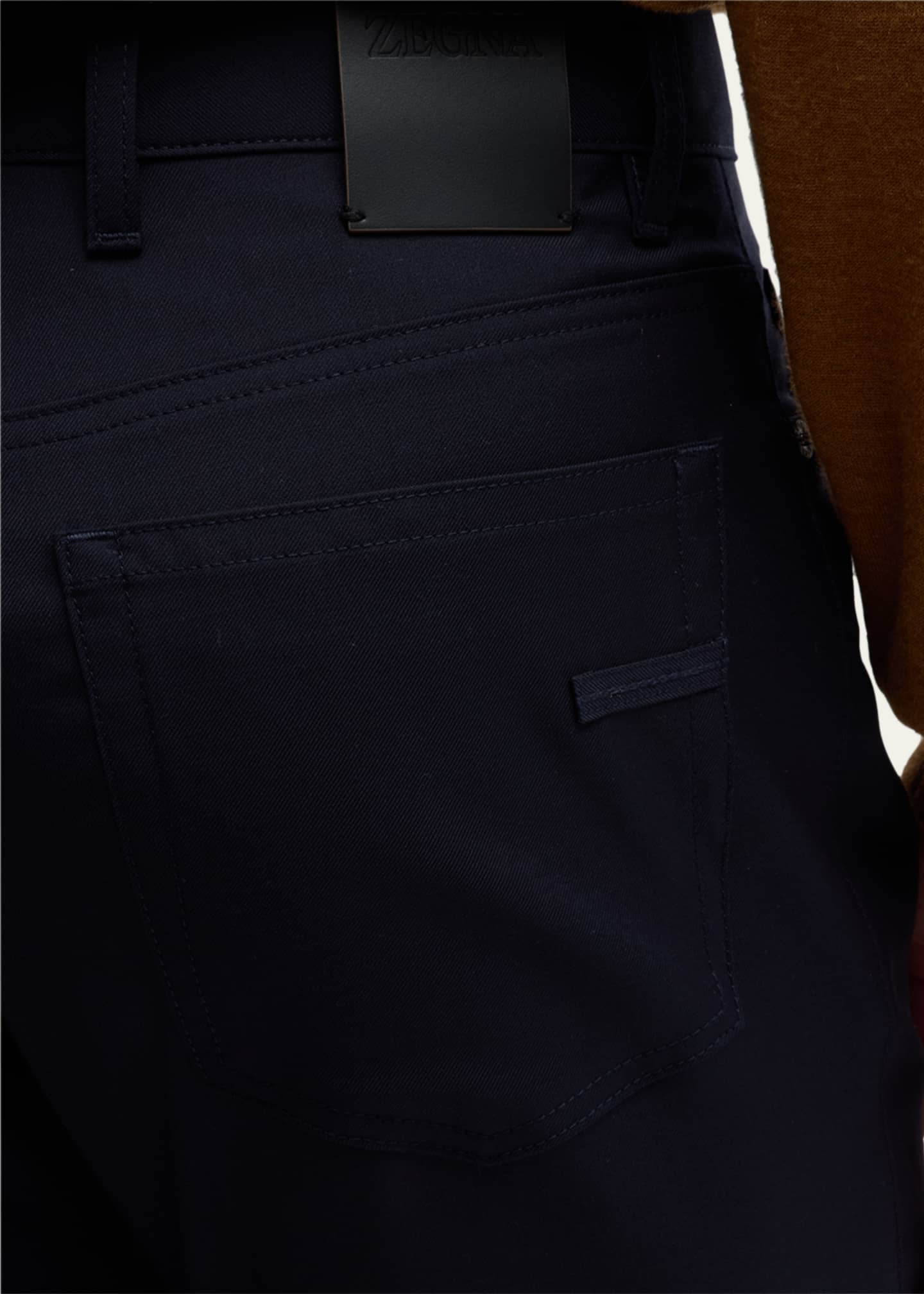 ZEGNA Men's Natural Comfort Wool 5-Pocket Pants Image 5 of 5