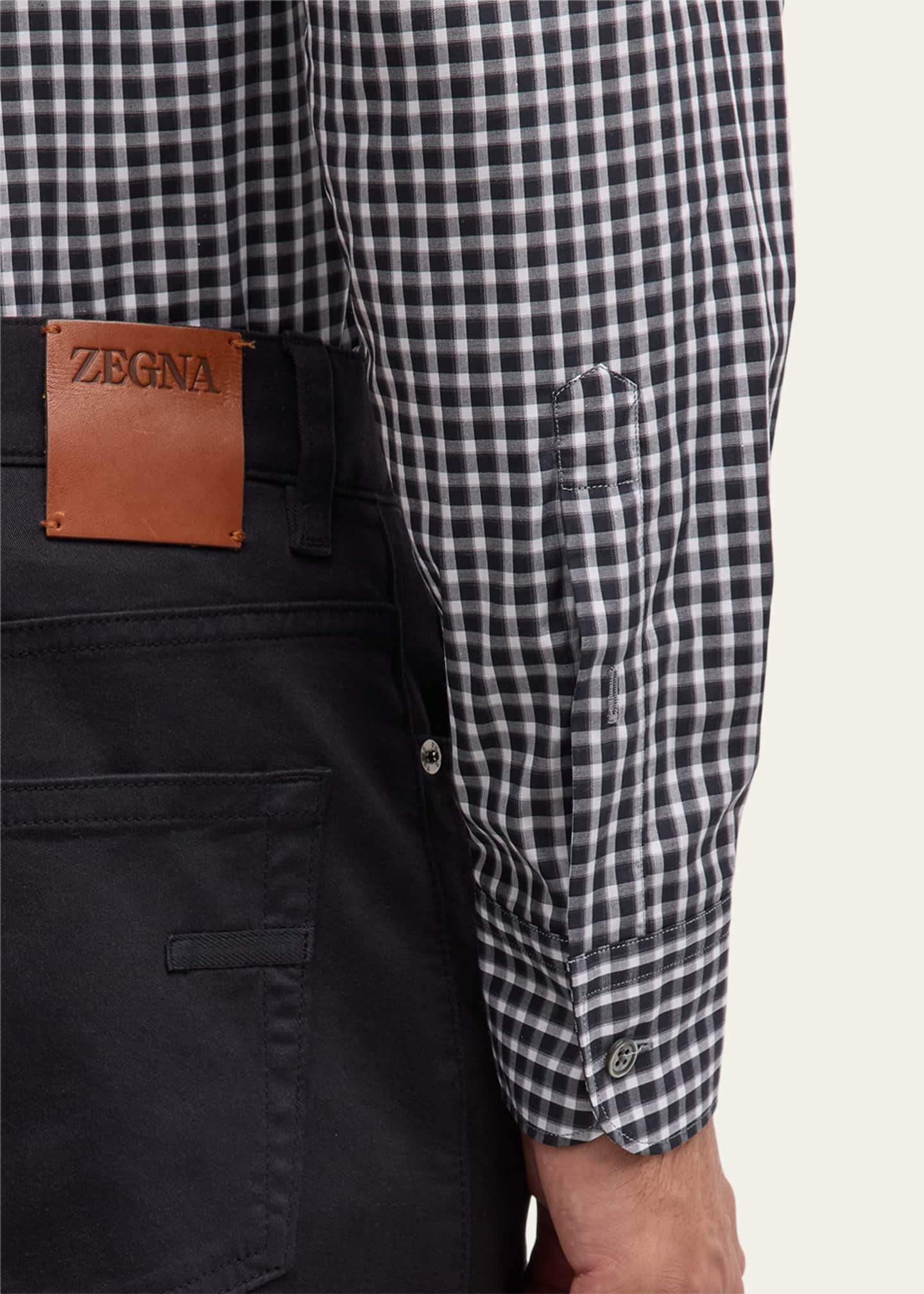 ZEGNA Men's Centoquaranta Cotton Plaid Sport Shirt Image 5 of 5