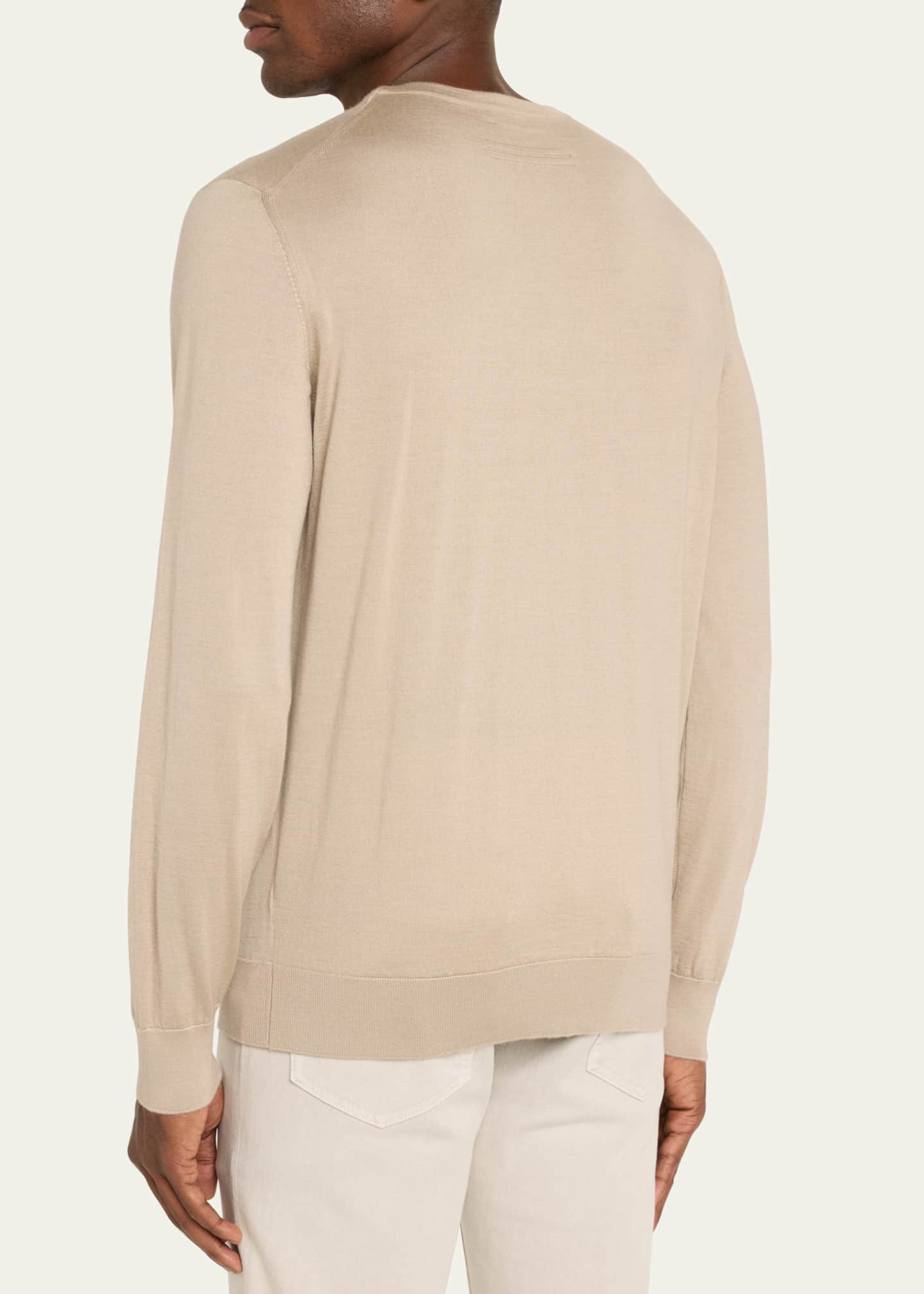 ZEGNA Men's Cashseta Cashmere and Silk Crewneck Sweater Image 3 of 5
