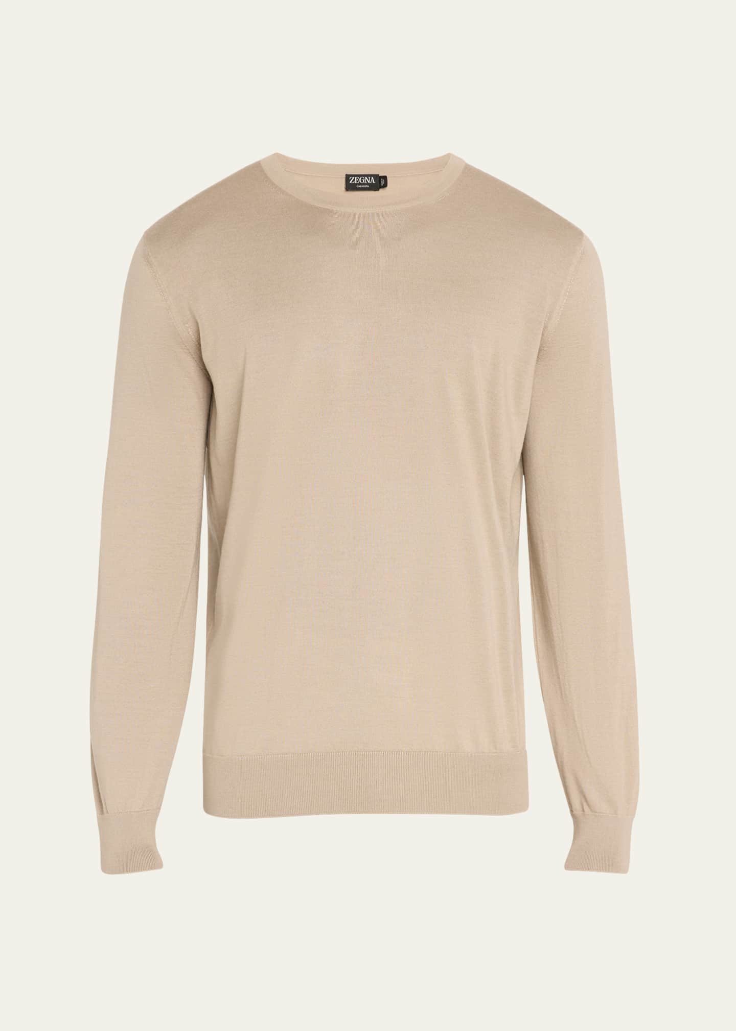 ZEGNA Men's Cashseta Cashmere and Silk Crewneck Sweater Image 1 of 5
