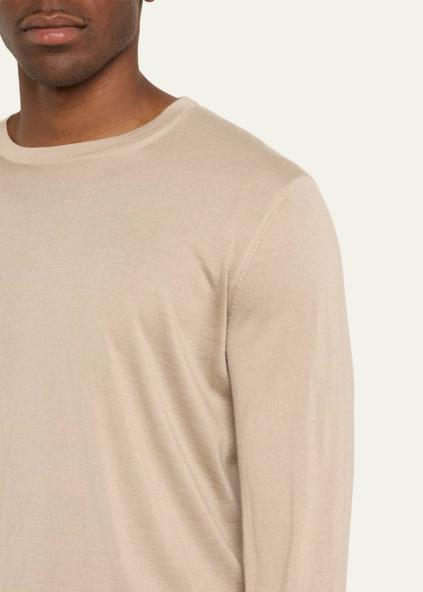 ZEGNA Men's Cashseta Cashmere and Silk Crewneck Sweater Image 5 of 5