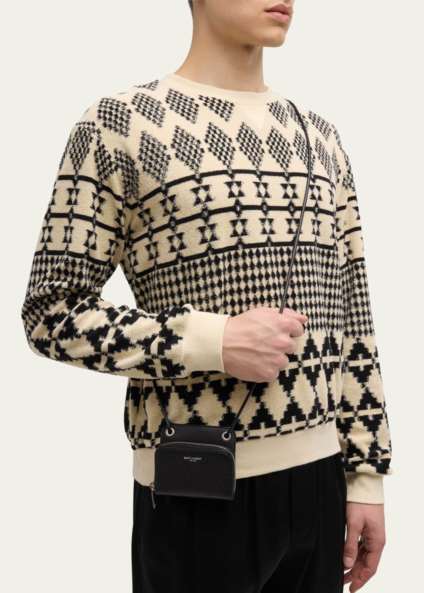 Saint Laurent Men's Small Leather Crossbody Bag Image 2 of 4