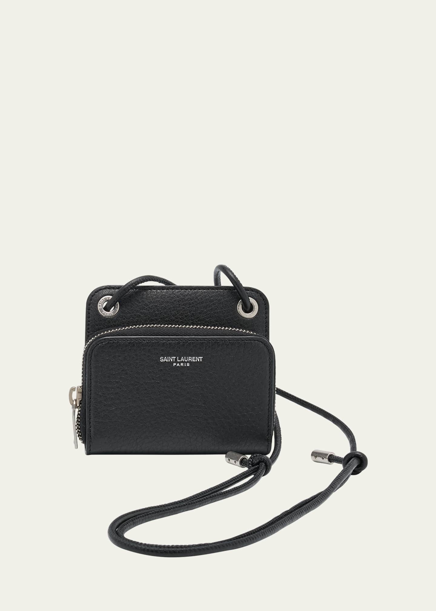 Saint Laurent Men's Small Leather Crossbody Bag Image 1 of 4