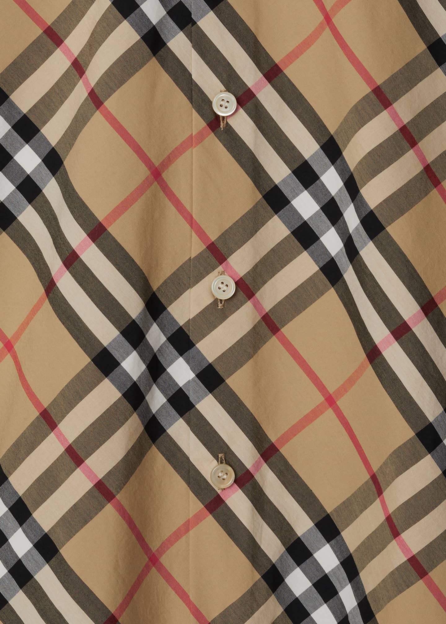 Burberry Check Long-Sleeve Cotton Button-Down Top Image 5 of 5