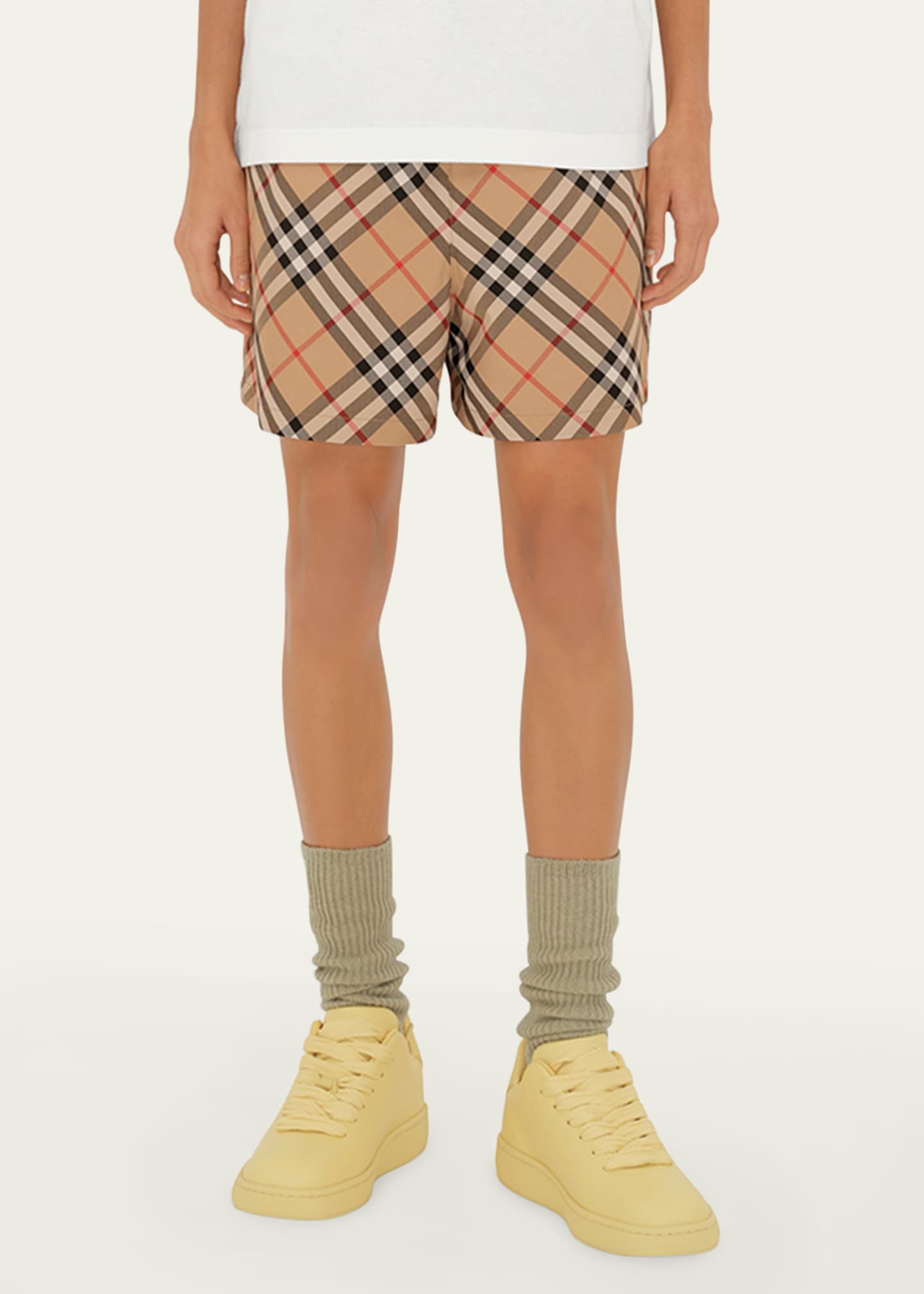 Burberry Check EKD Drawstring Pull-On Shorts Image 2 of 5
