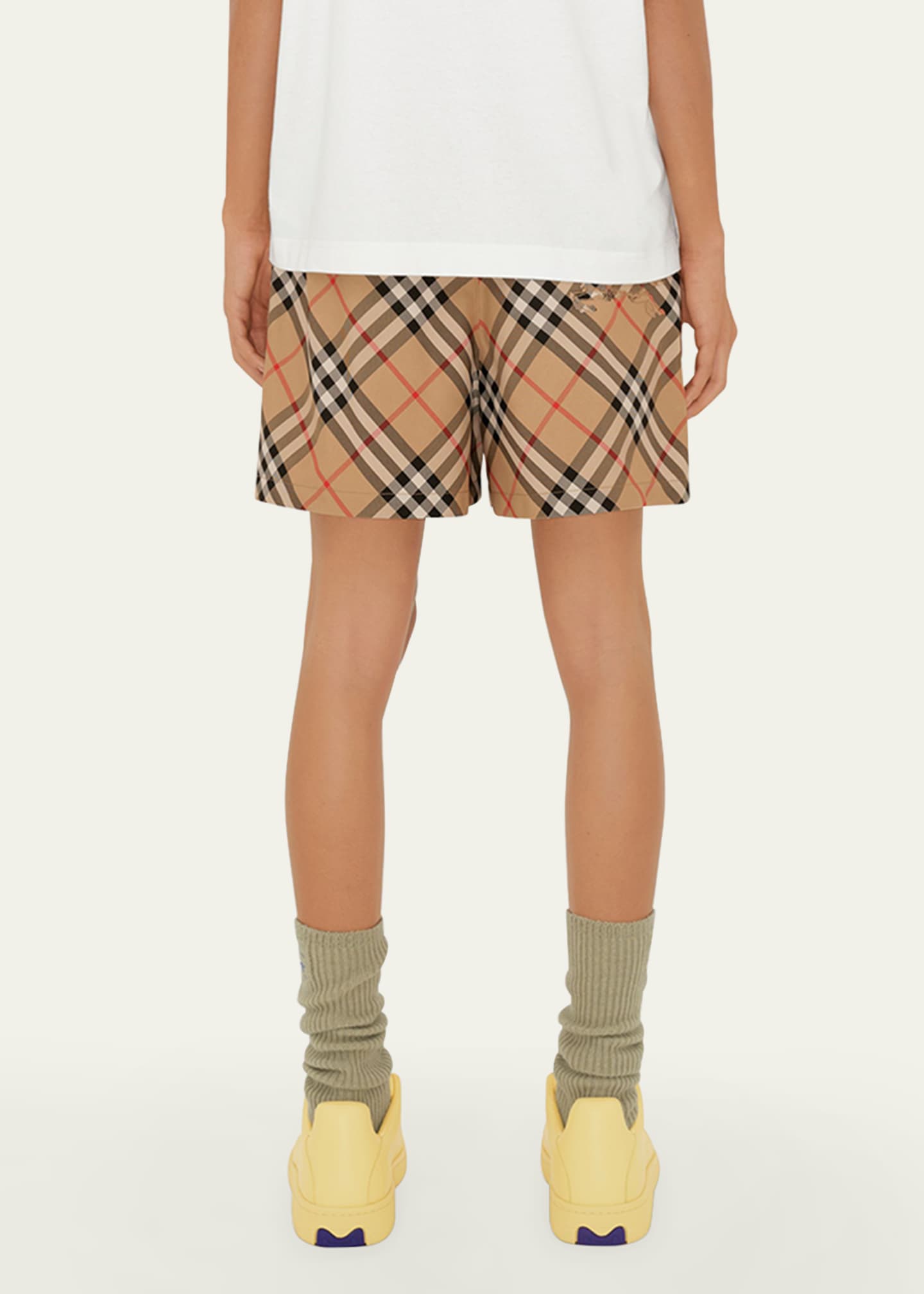 Burberry Check EKD Drawstring Pull-On Shorts Image 3 of 5