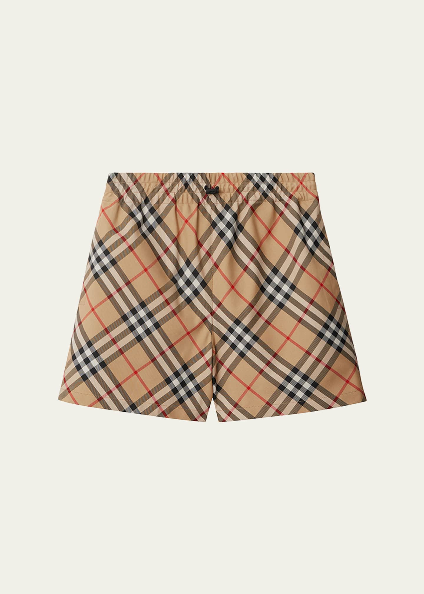 Burberry Check EKD Drawstring Pull-On Shorts Image 1 of 5