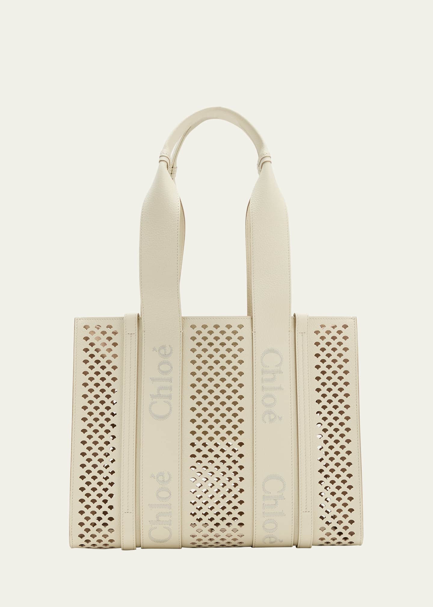 Chloe Woody Medium Tote Bag in Perforated Leather Bergdorf Goodman