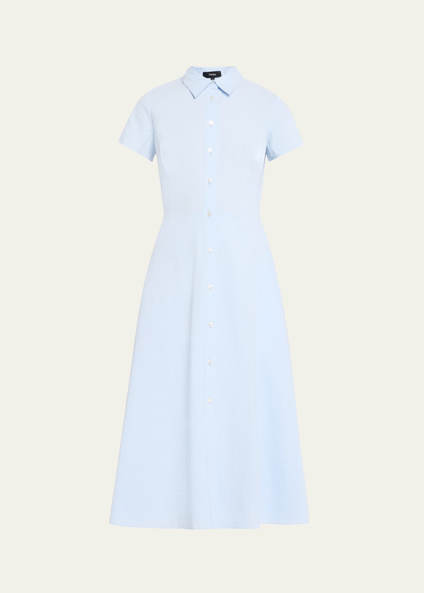 Button front midi dress short sleeve discount