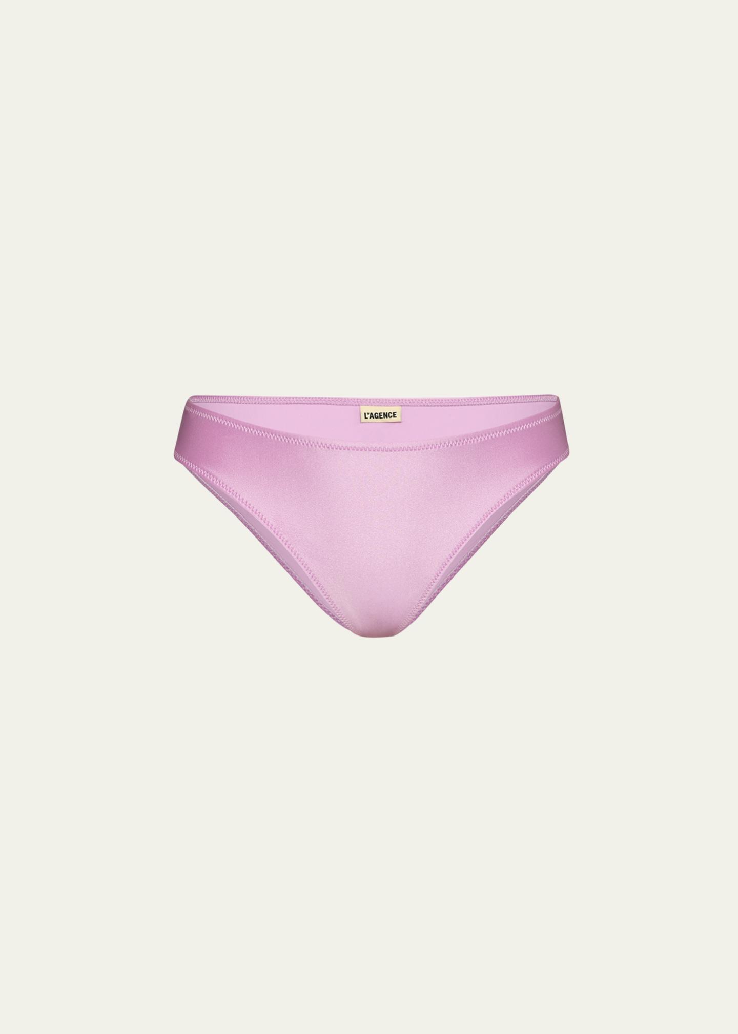 L'Agence Nicole Solid Classic Bikini Bottoms - Bergdorf Goodman