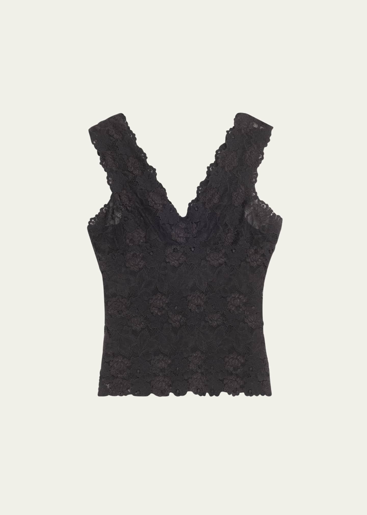 Josie Natori V-Neck Floral Lace Tank Image 1 of 5