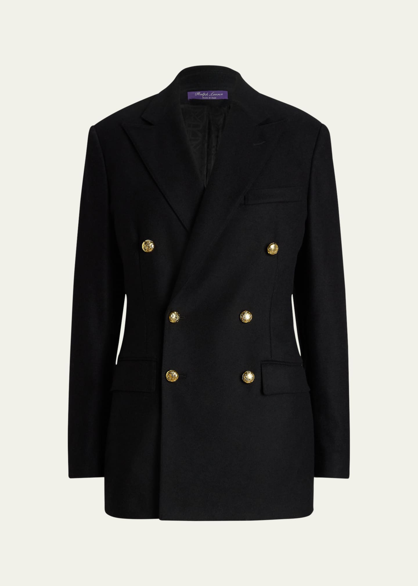 Double-breasted crÃªpe coat