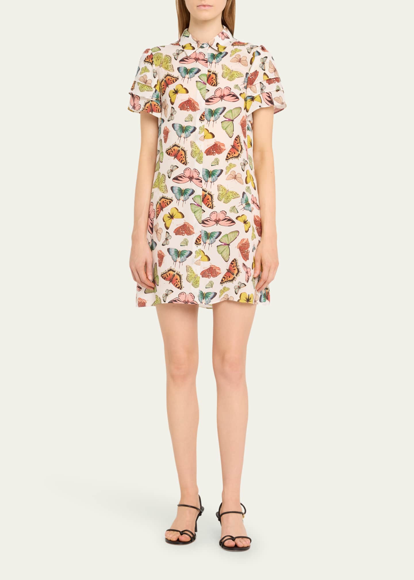 Alice Olivia Boundless Butterfly Jem Short Sleeve Shirtdress